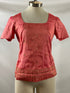 Vintage 1960s-70s "Kim Phuong" Pink Silk Blouse with Gold Embroidery Size Unknown