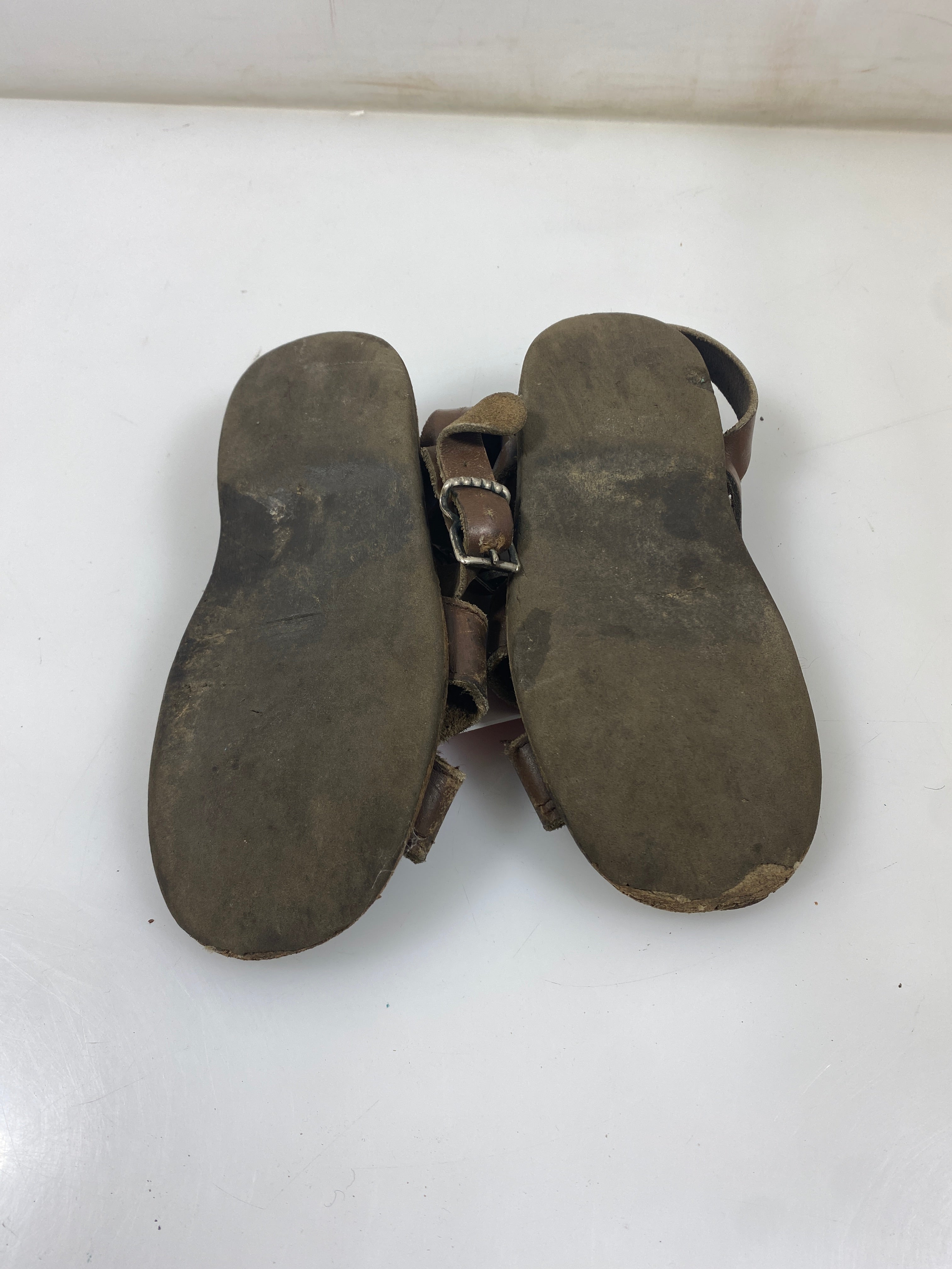 Vintage 1960s Children's Brown Leather Sandals