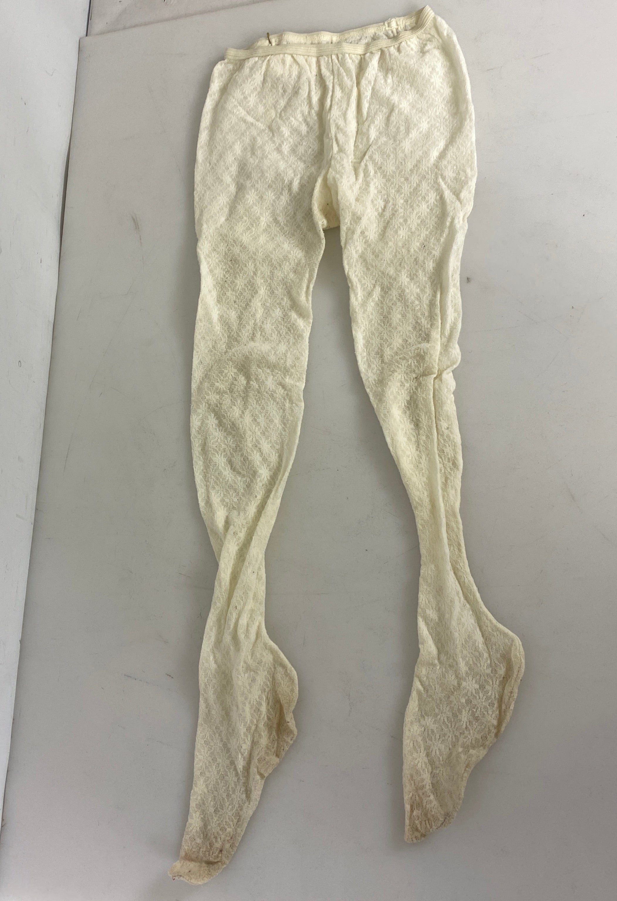 Vintage 1960's Her Majesty White Tights Women's Size 10-12
