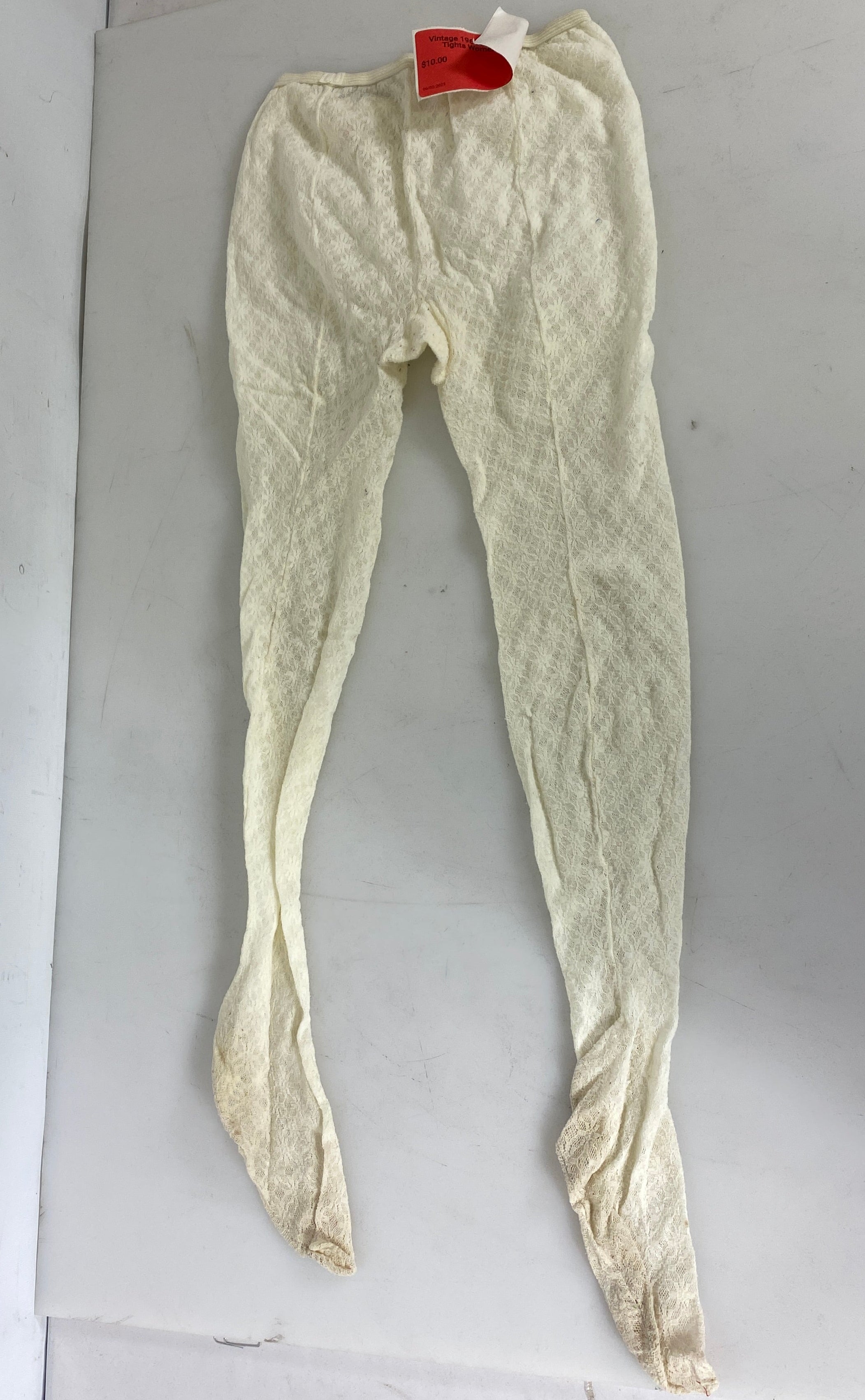 Vintage 1960's Her Majesty White Tights Women's Size 10-12