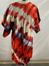 Vintage 1960s Red, White, and Blue Tie Dye Dress Size Unknown