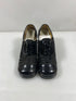 Vintage 1970s Black Leather Heeled Mary Janes