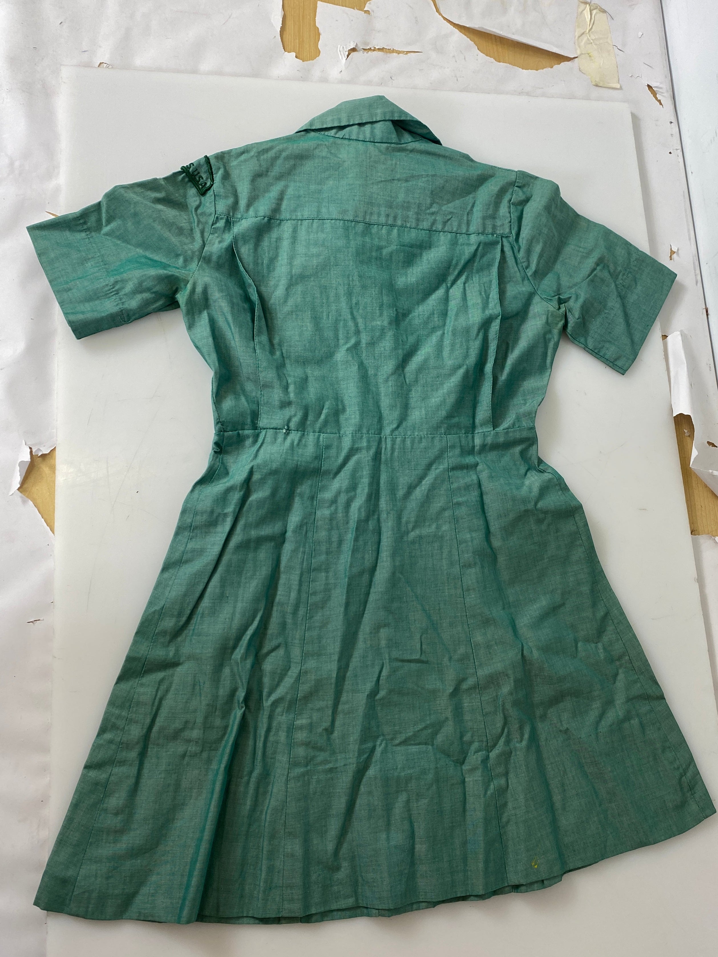 Vintage 1970s Green "Girl Scouts" Uniform Dress