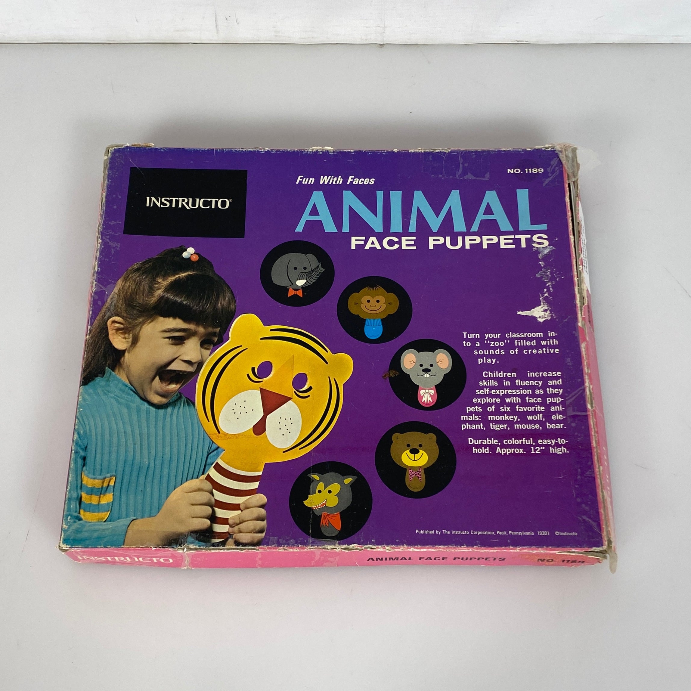 Vintage 1970's Judy Instructo Fun w/ Faces Animal Face Puppets