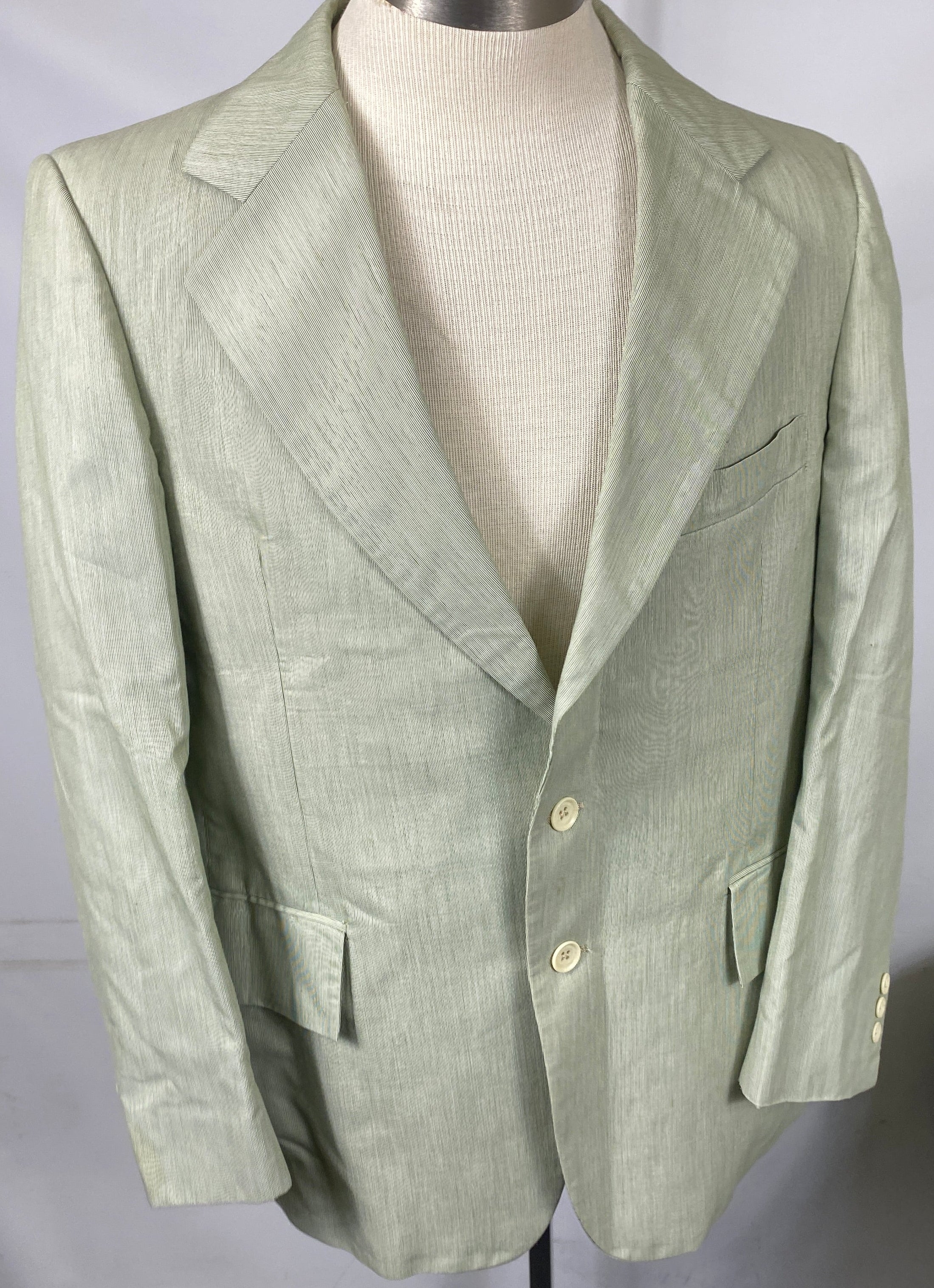 Vintage 1970's Marx-Haas Clothing Green Pinstripe Suit Jacket Men's Size Unknown