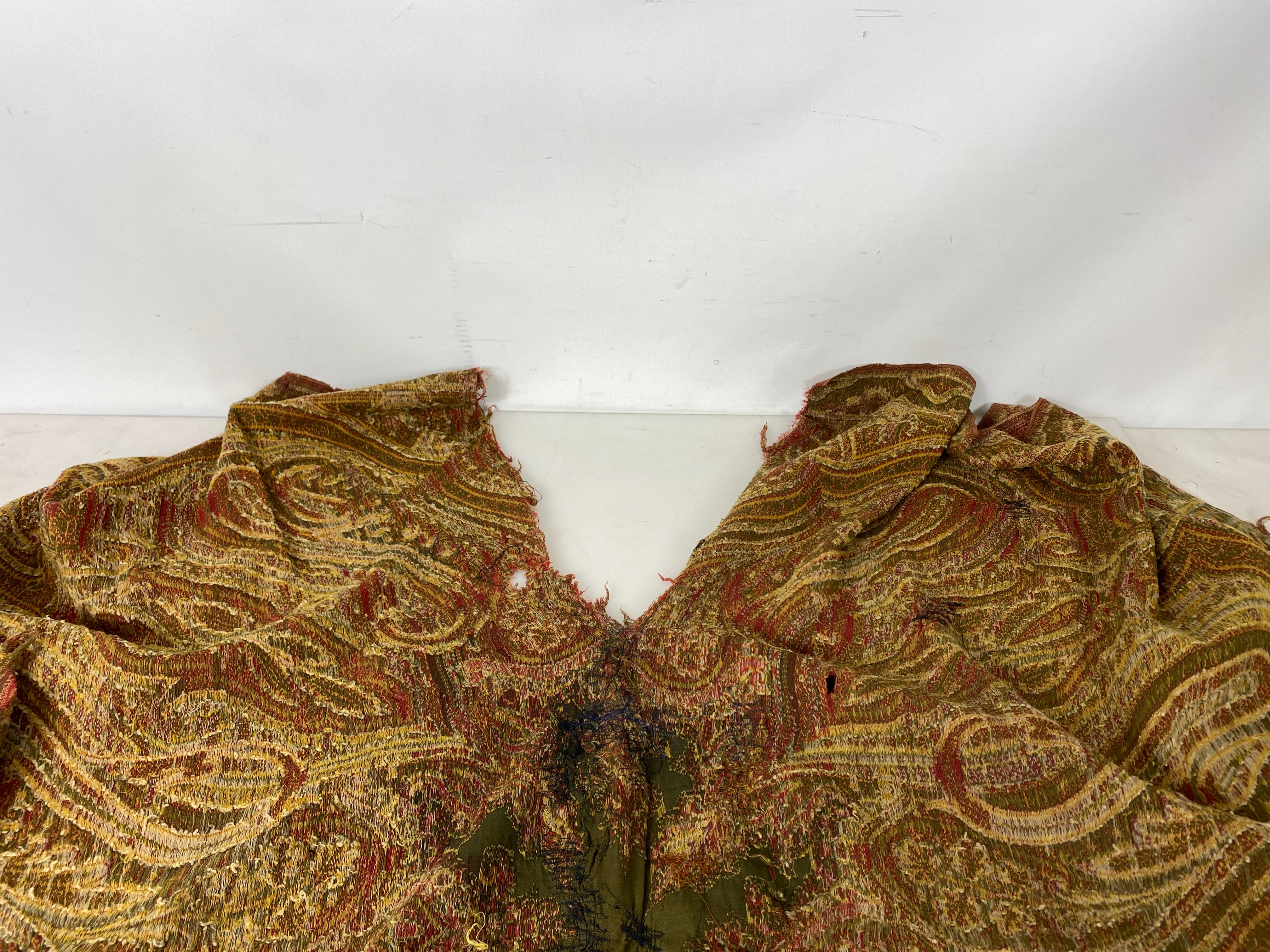 Vintage 1970s Red Paisley Patterned Fabric