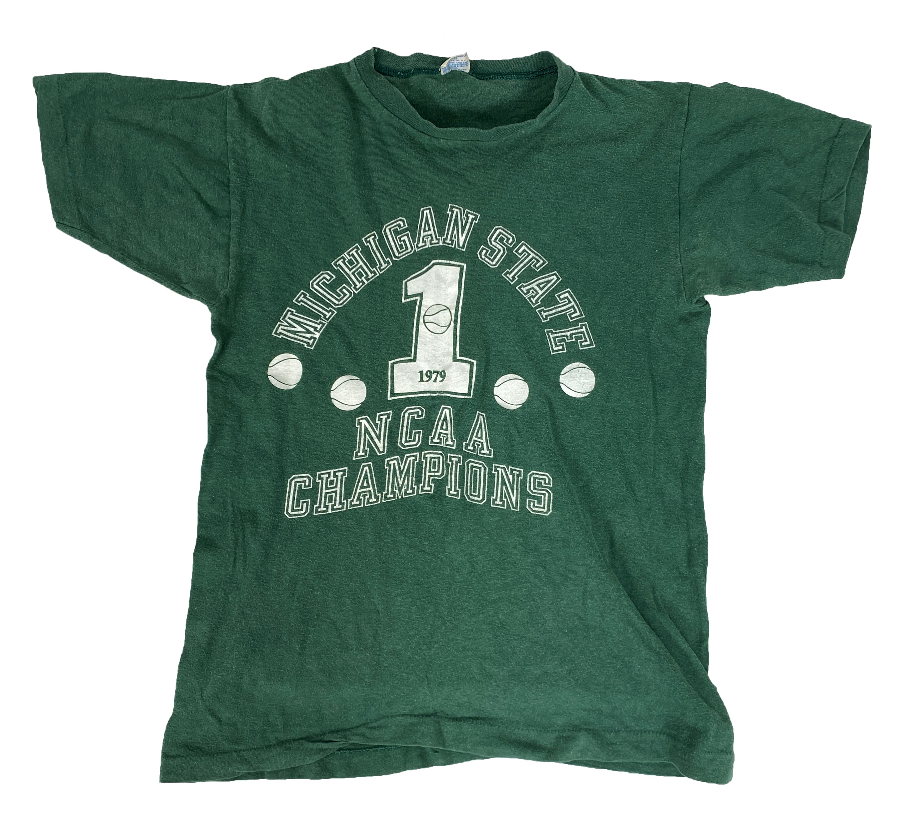 Vintage 1979 Champion MSU NCAA Champions Green T-Shirt Kid's Size M