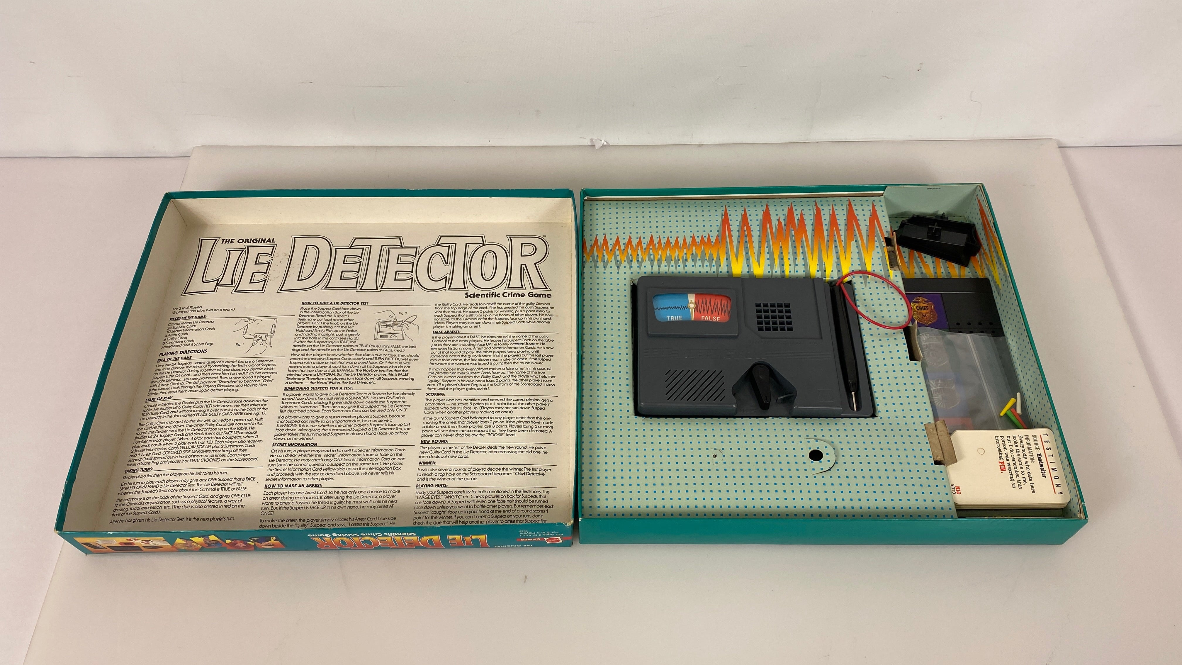 Vintage 1987 Lie Detector Board Game
