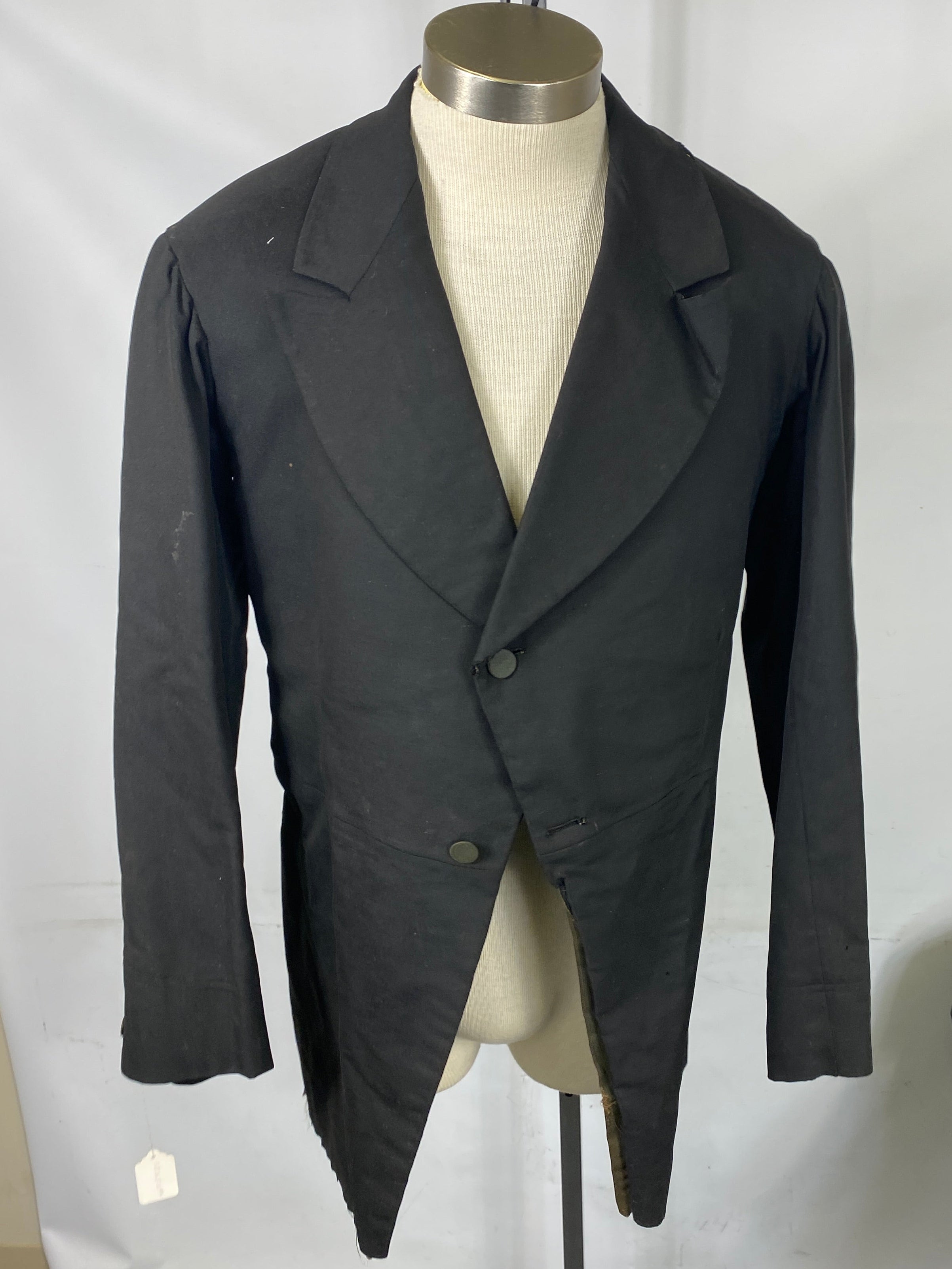 Vintage 30's Black Wool Dress Coat
