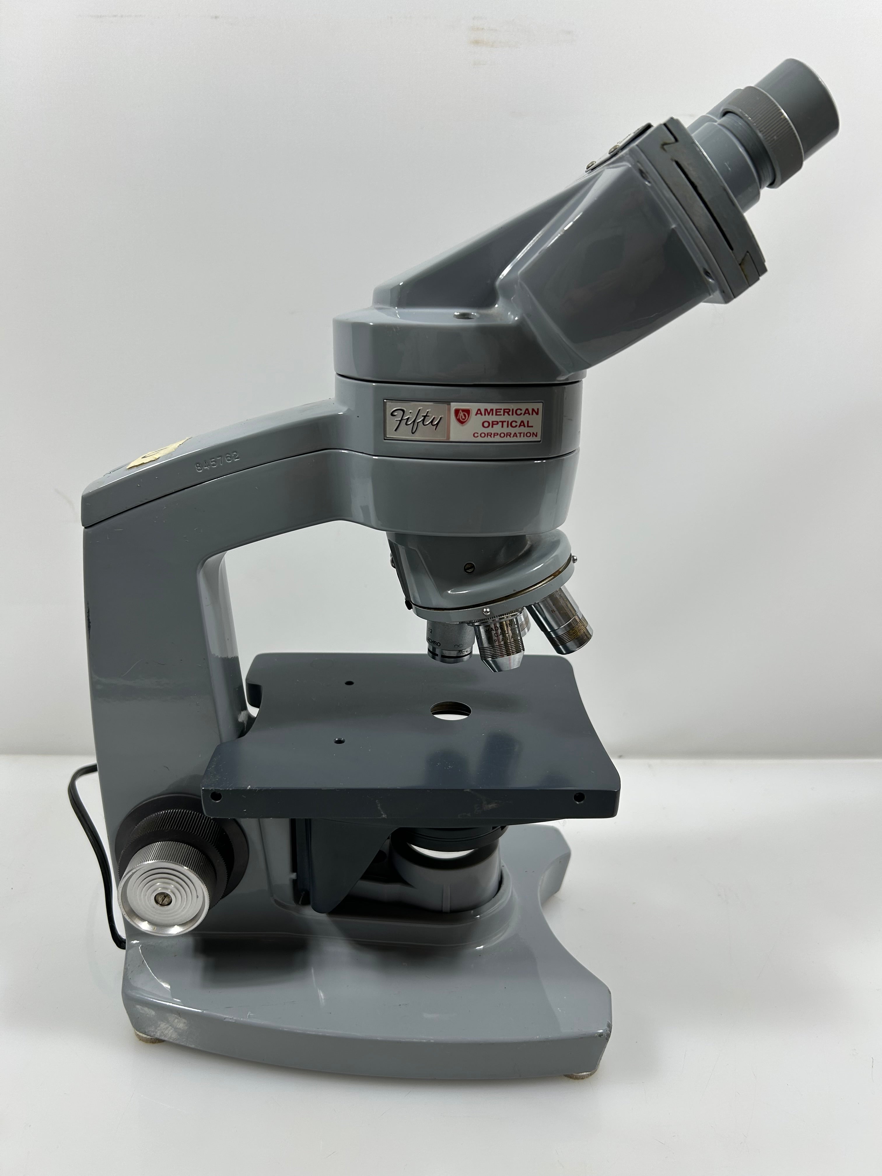 Vintage American Optical "Fifty" Binocular Microscope with 4 Objective Lenses *Untested*