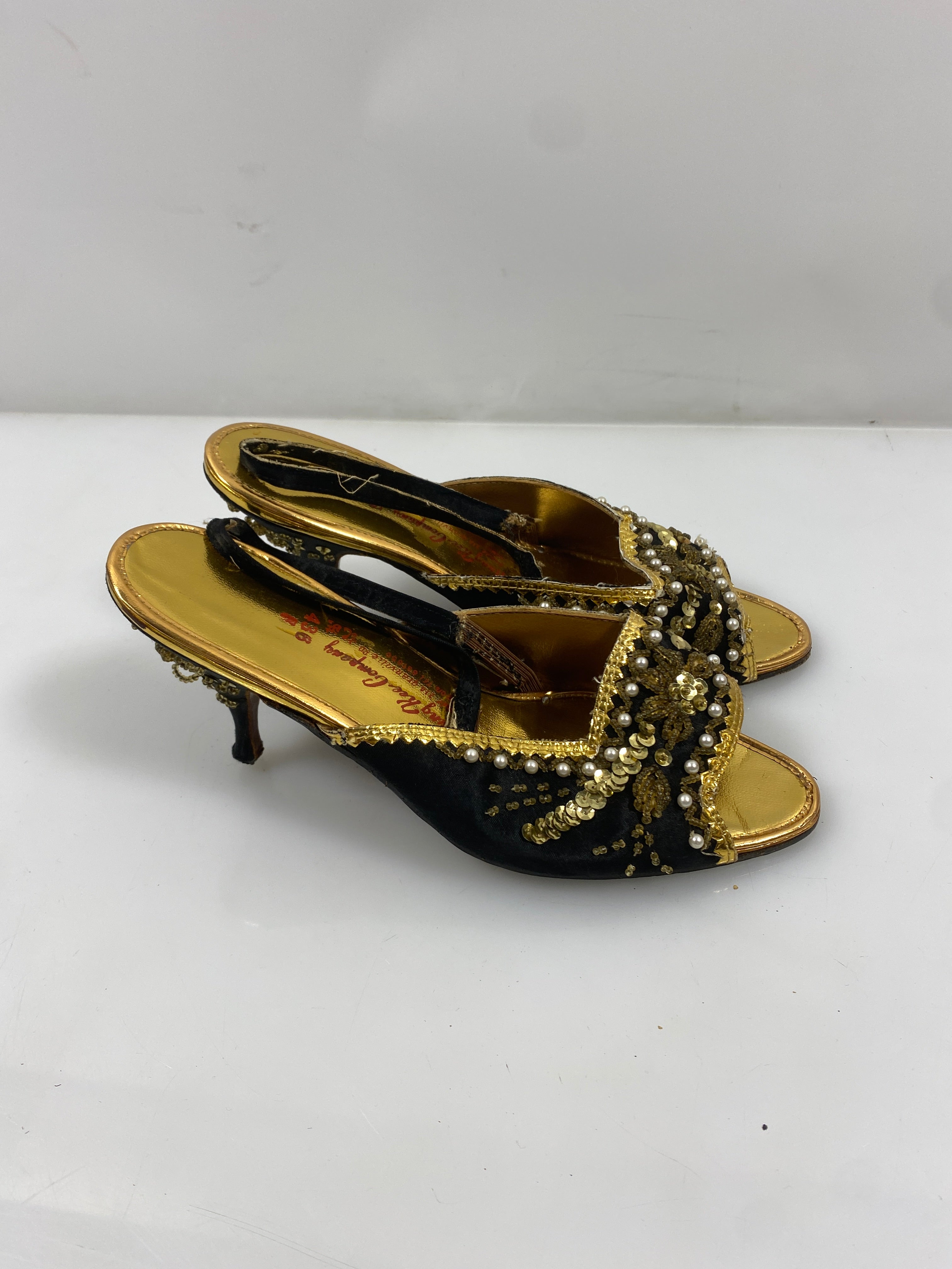 Vintage Beaded Heeled Shoes