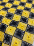 Vintage Black and Yellow Checkered Embroidery Piece