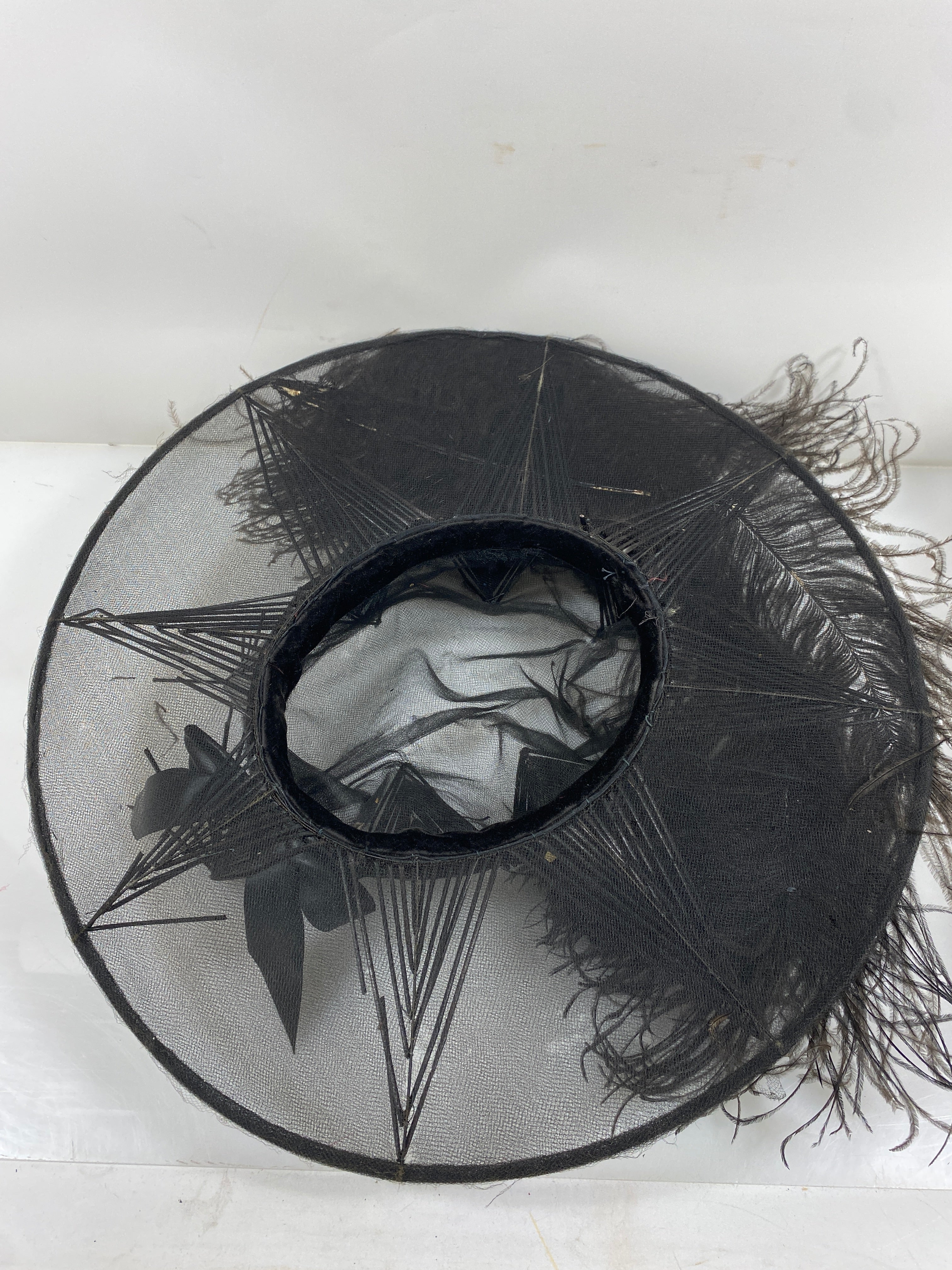 Vintage Black Mesh Brimmed Hat