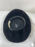 Vintage Black Velour Wide Brimmed Hat with Veil Detail