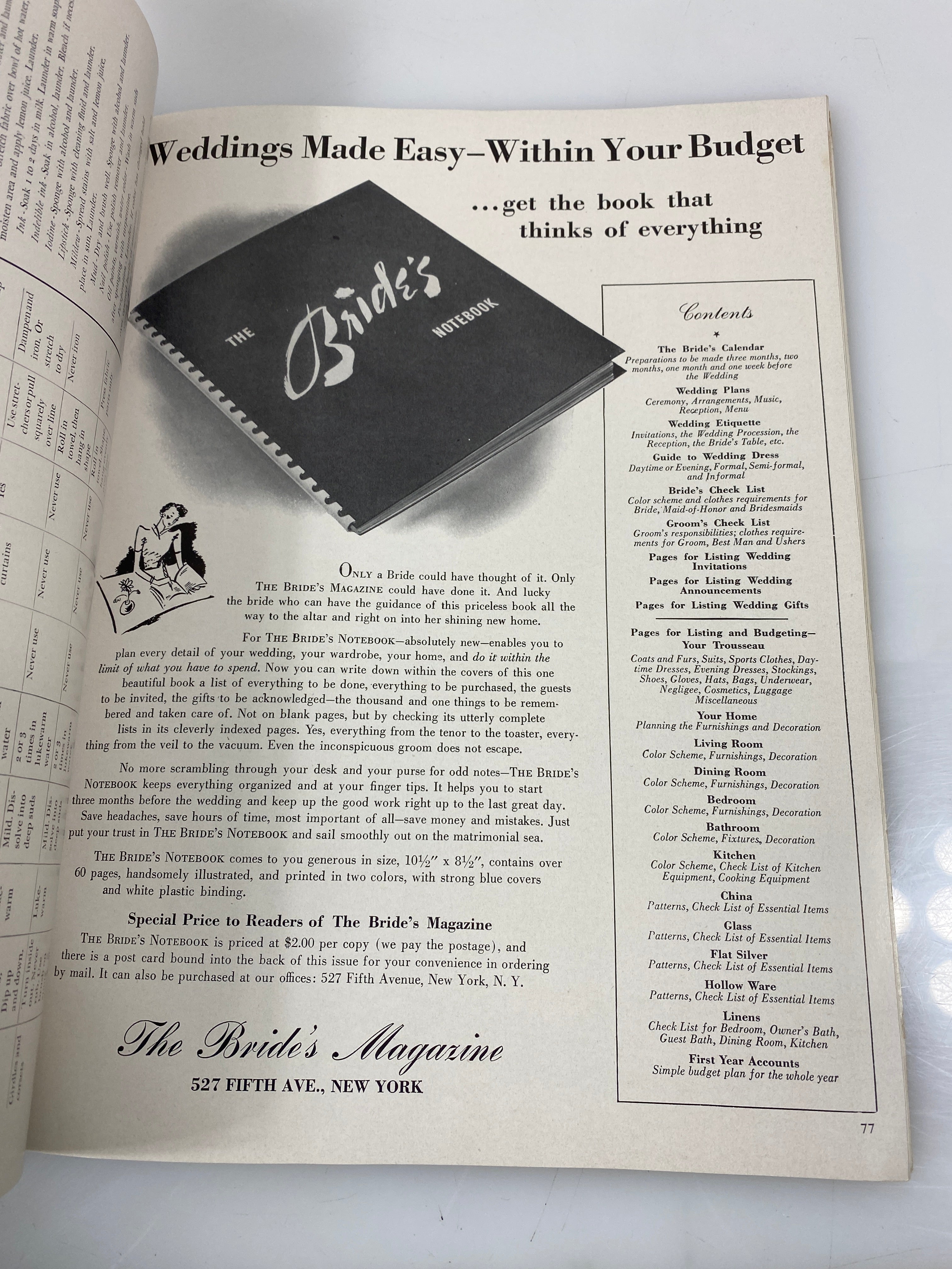 Vintage Bride's Reference Book Catalog 1949