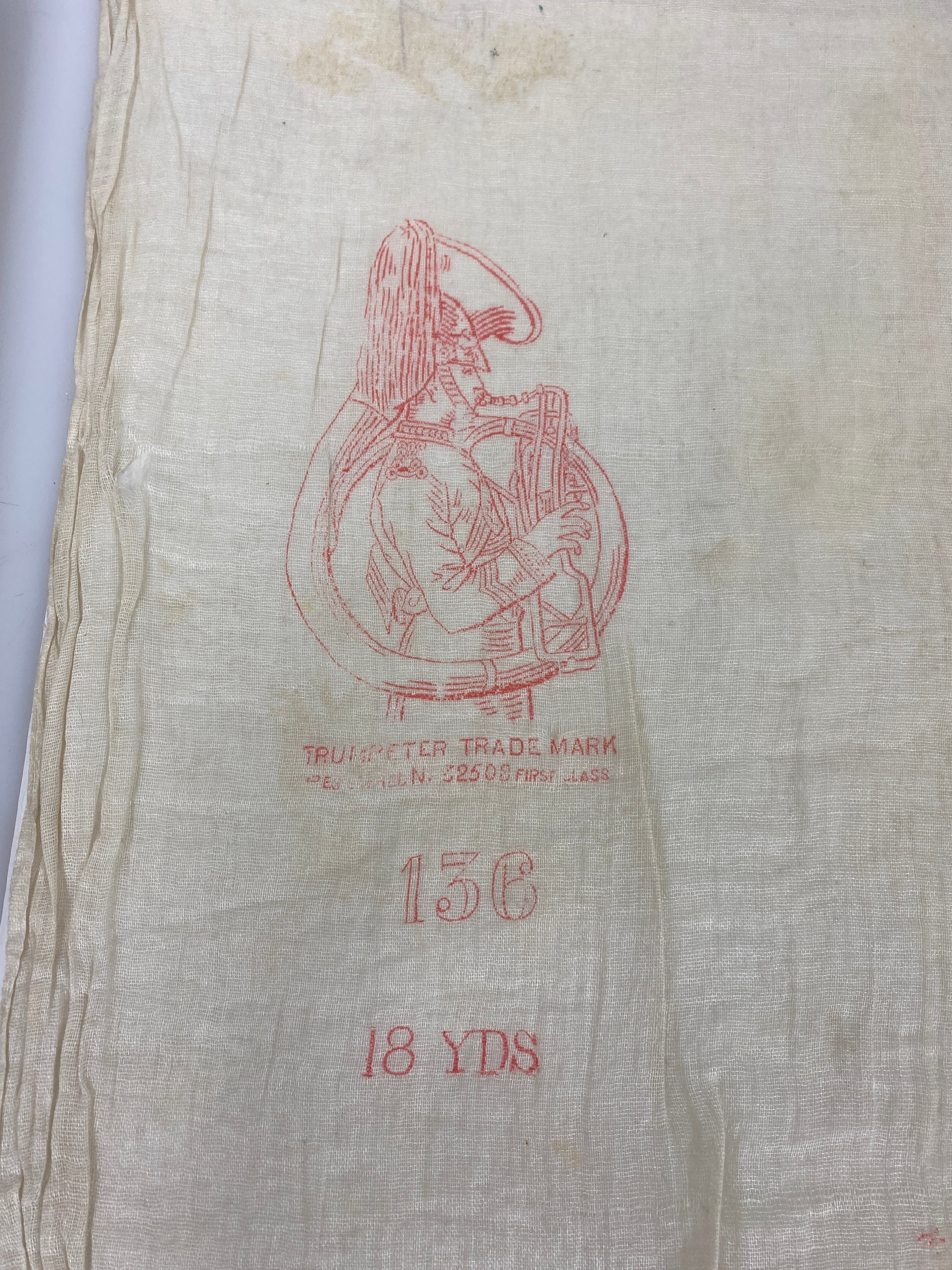 Vintage British Hard Woven Sheer Fabric