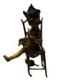 Vintage Bronze Girl and Cat Figurine