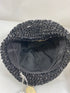 Vintage Christian Dior Black Cloth and Straw Bucket Hat