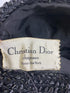 Vintage Christian Dior Black Cloth and Straw Bucket Hat