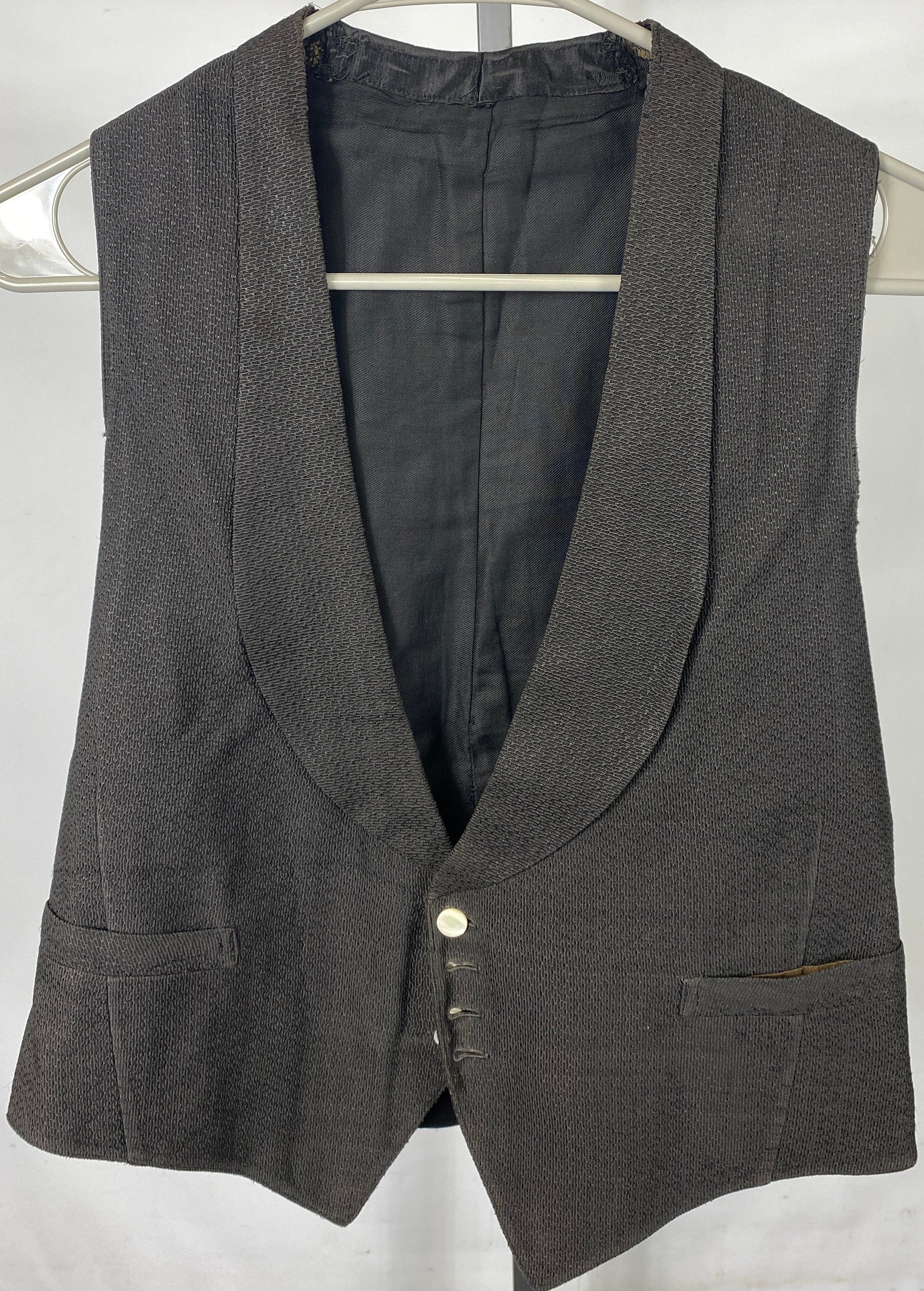 Vintage Early 1900's Black Vest Men's Size Unknown