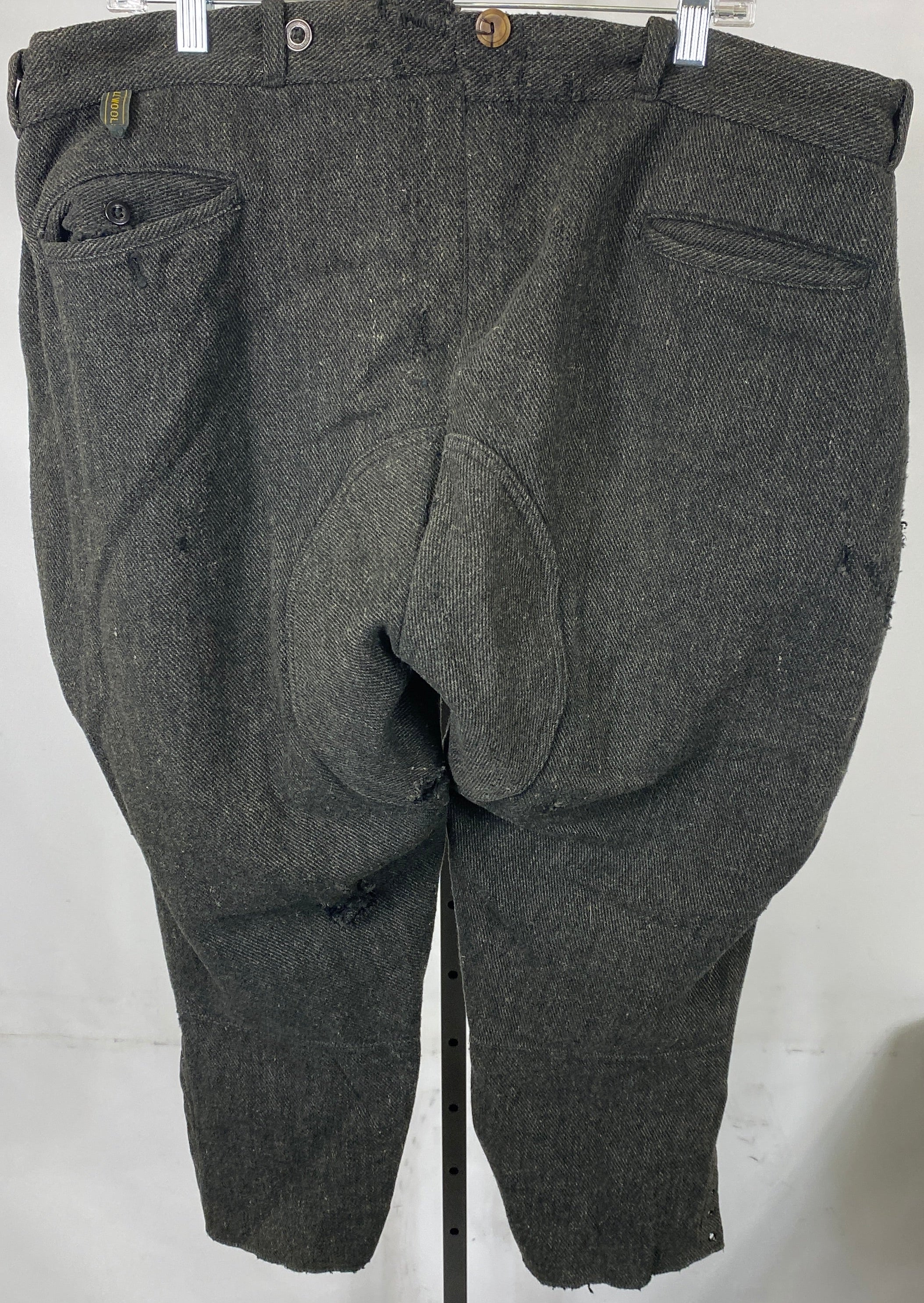 Vintage Early 1900's Black Wool Pants Men's Size Unknown