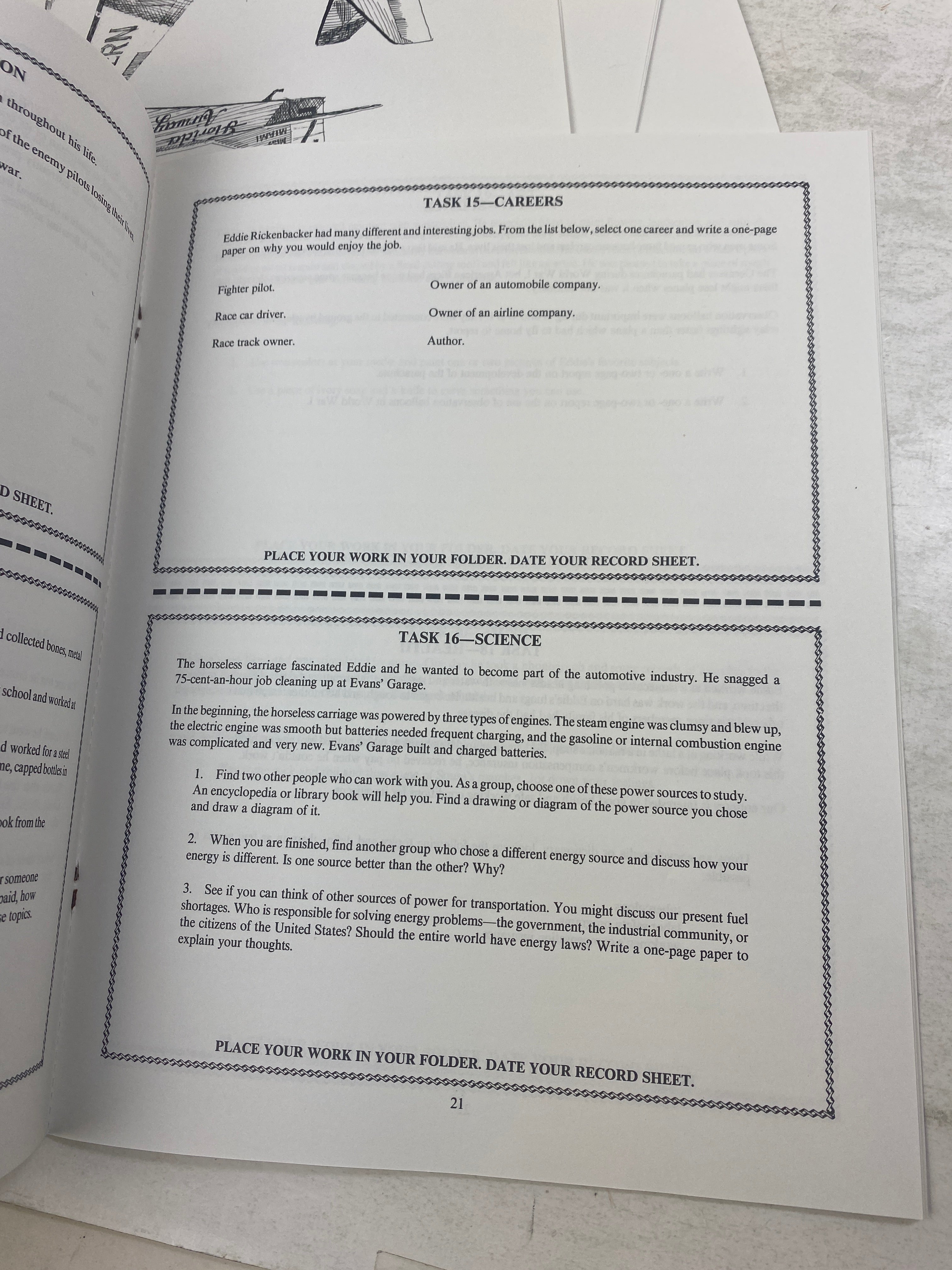 Vintage Eddie Rickenbacker Aviation History Educational Packet 1989