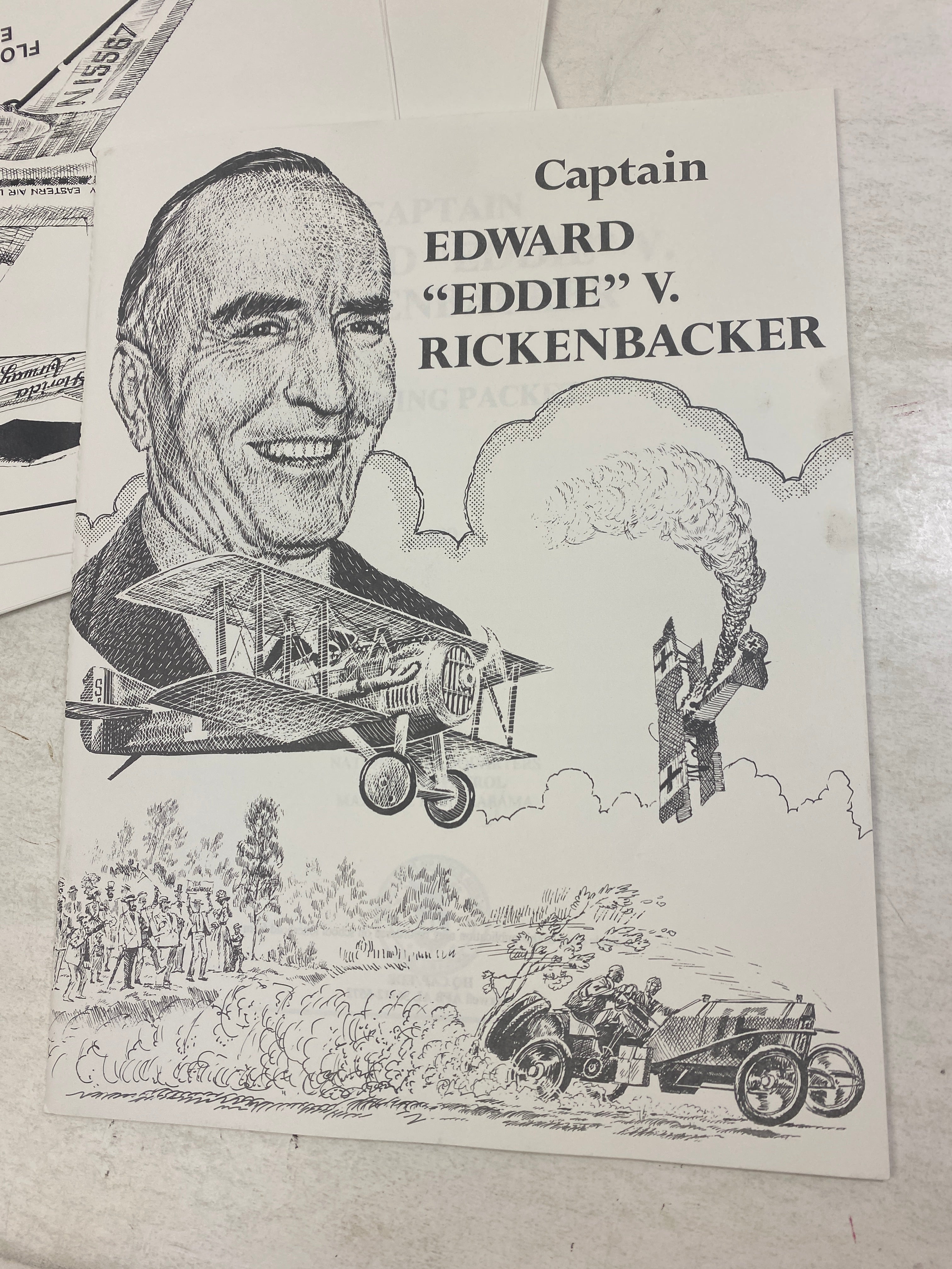 Vintage Eddie Rickenbacker Aviation History Educational Packet 1989
