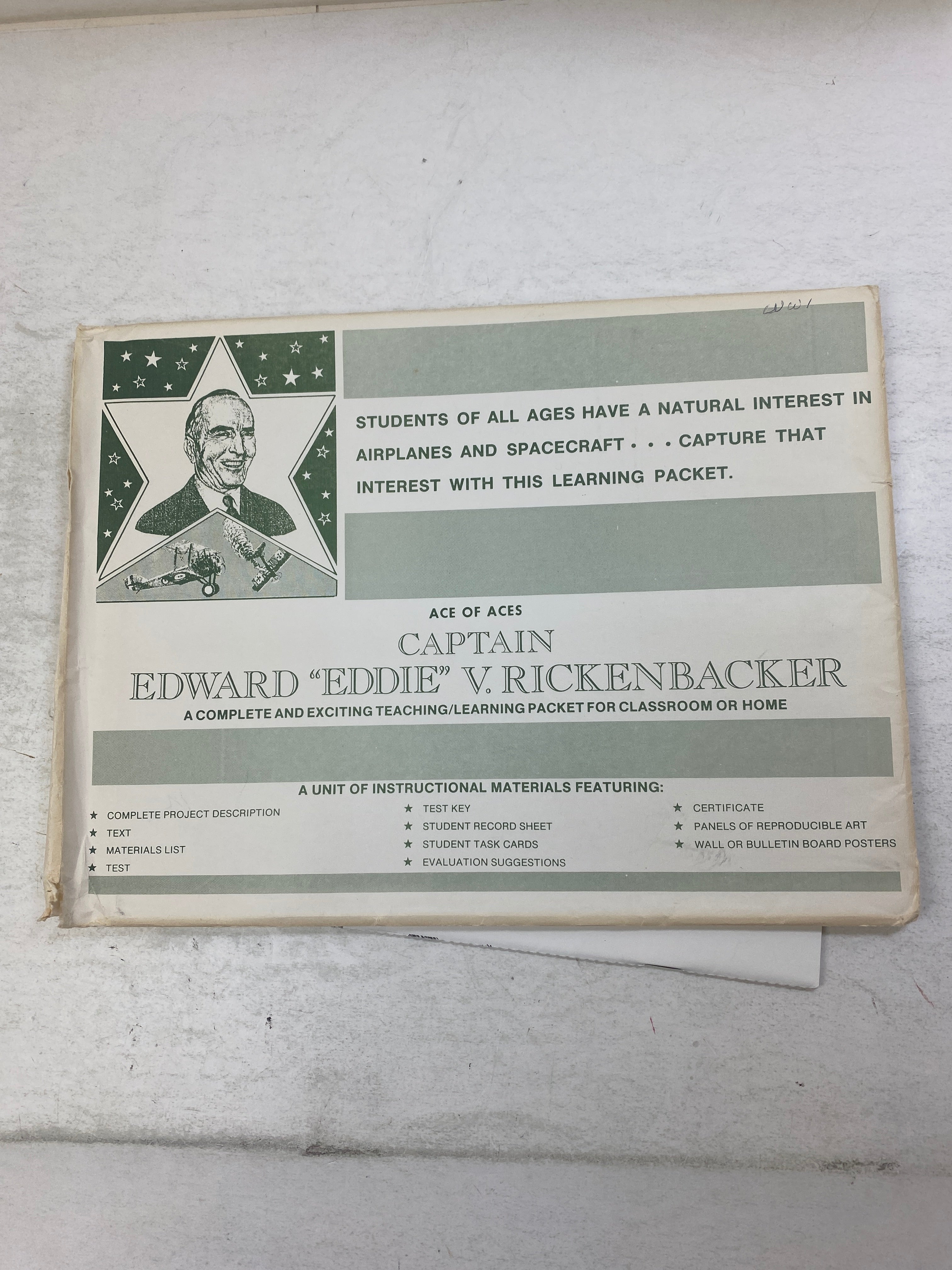 Vintage Eddie Rickenbacker Aviation History Educational Packet 1989