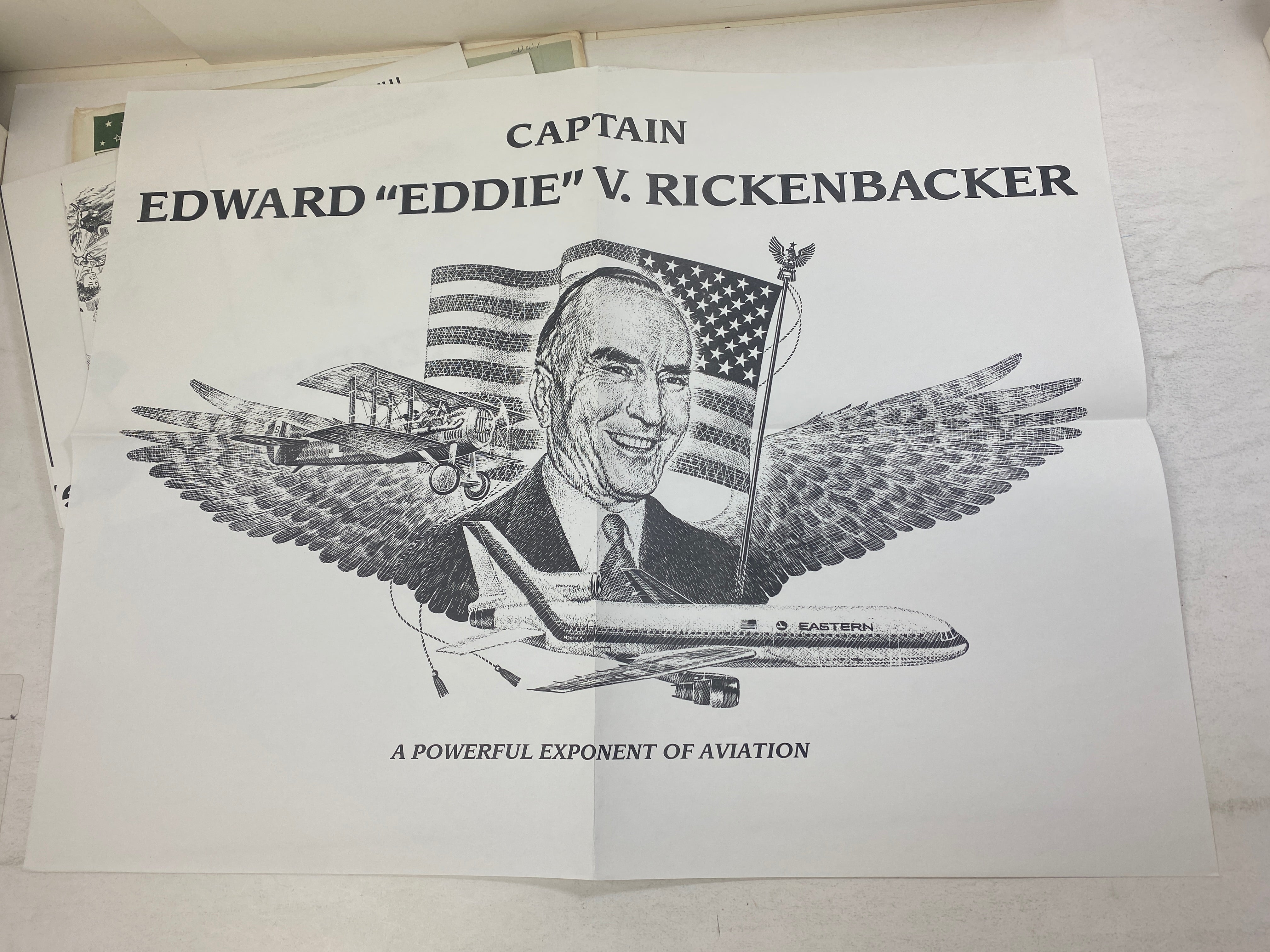 Vintage Eddie Rickenbacker Aviation History Educational Packet 1989
