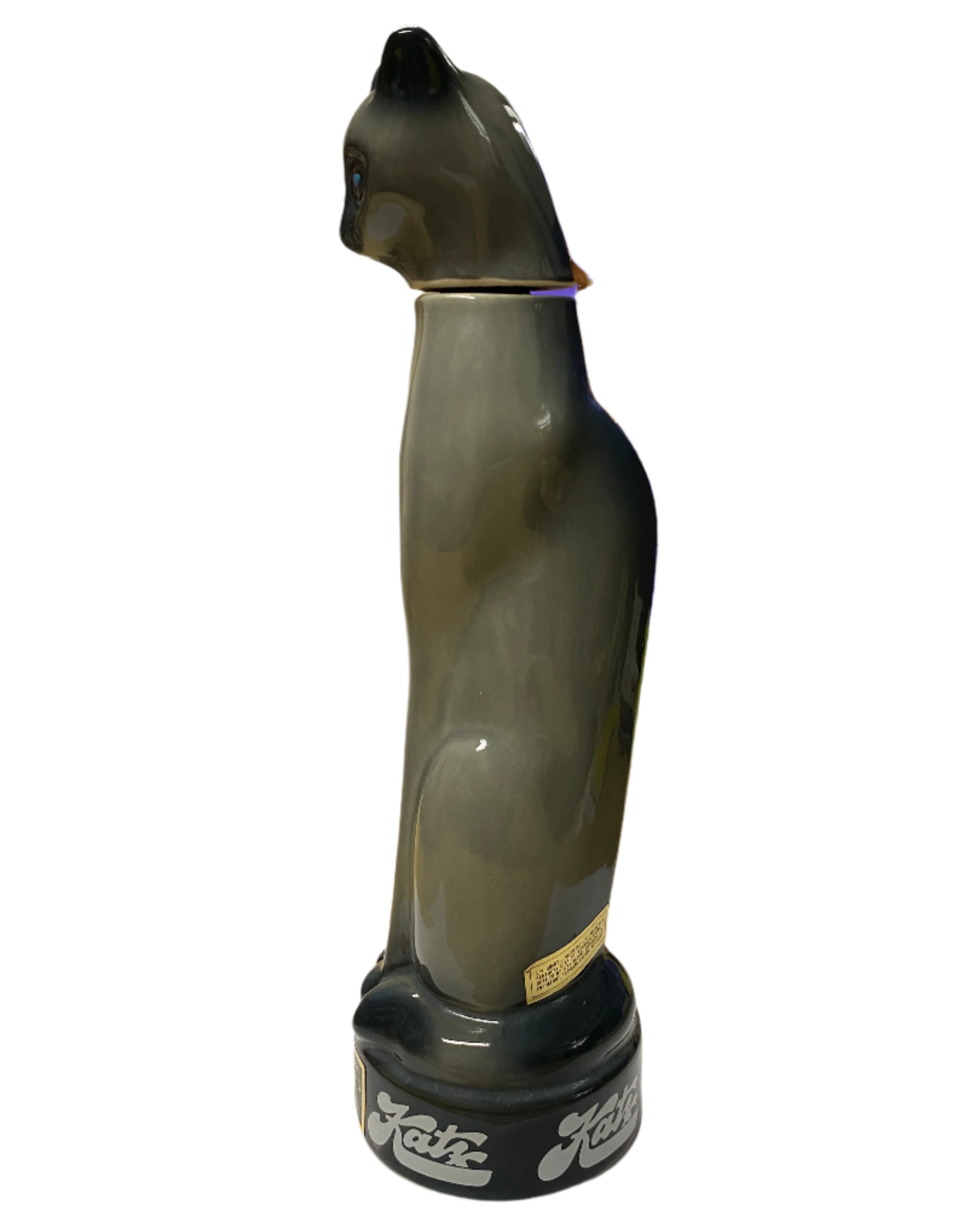 Vintage Ezra Brooks Bourbon Siamese Cat Bottle 1969