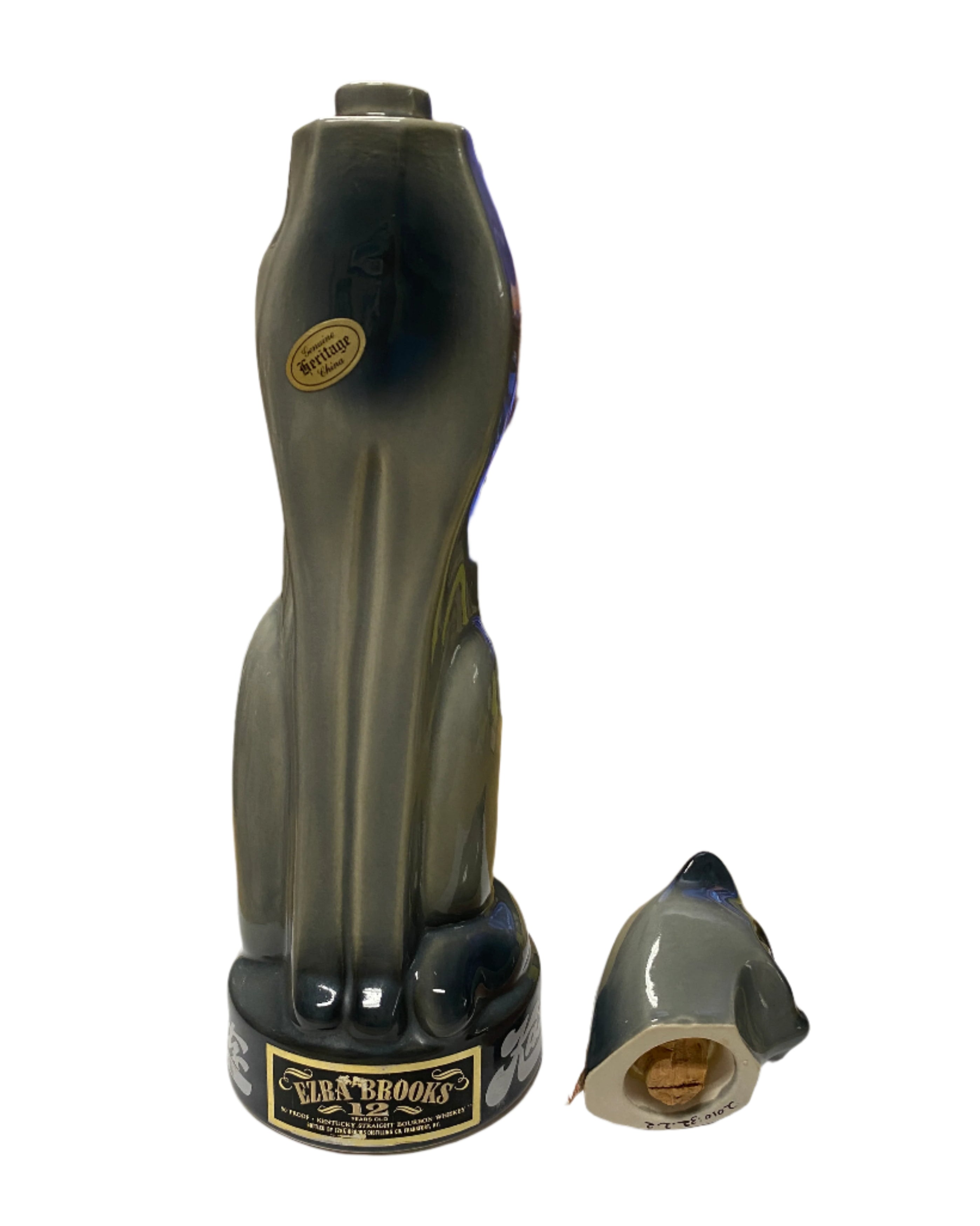 Vintage Ezra Brooks Bourbon Siamese Cat Bottle 1969