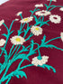 Vintage Floral Embroidery on Red Wool