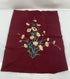 Vintage Floral Embroidery on Red Wool