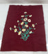 Vintage Floral Embroidery on Red Wool
