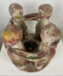 Vintage Folk Art Four Figure Candle Holder