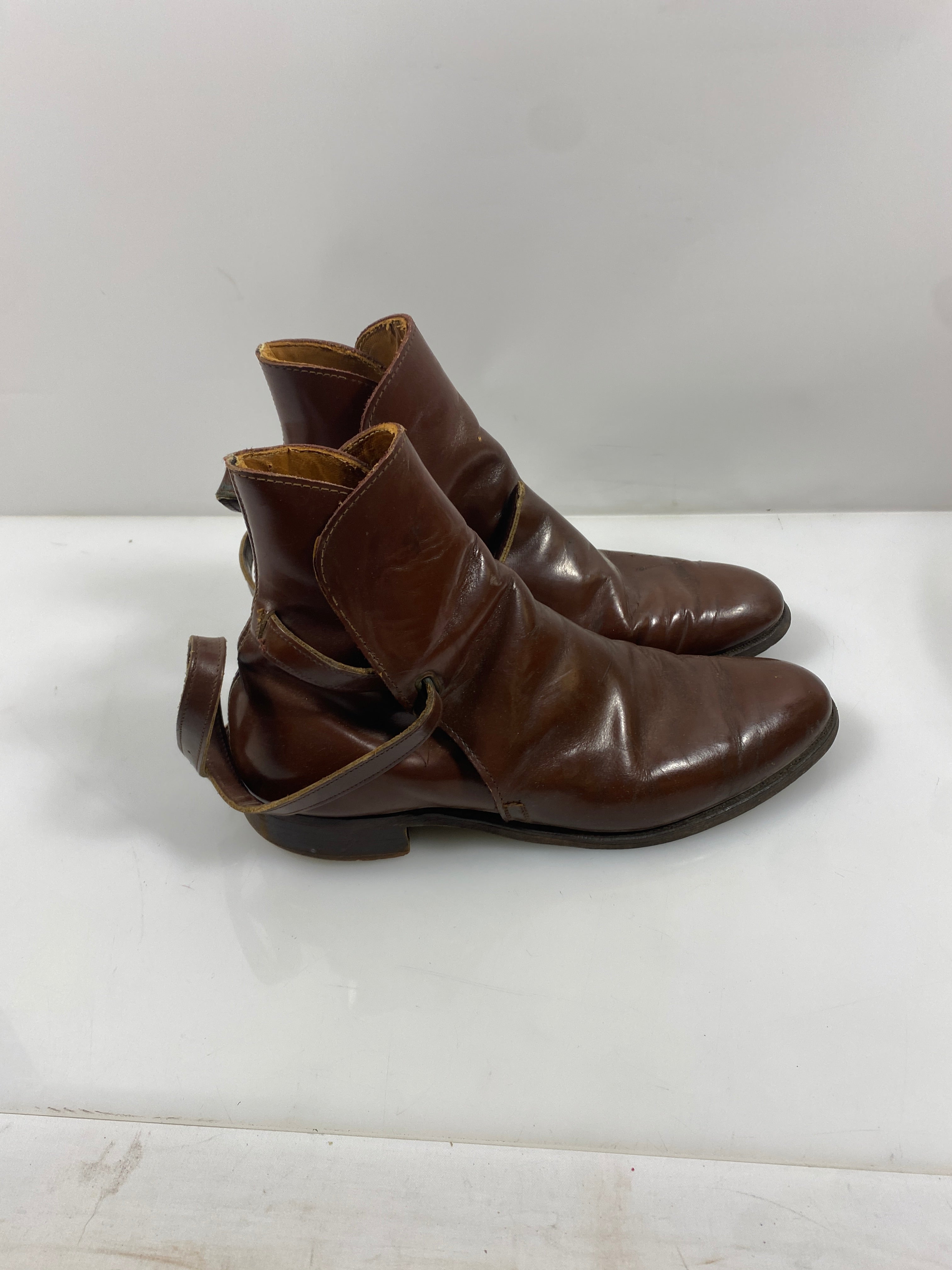 Vintage FRYE Men's 10 D Jodhpur Ankle Boots Leather Brown 1970's