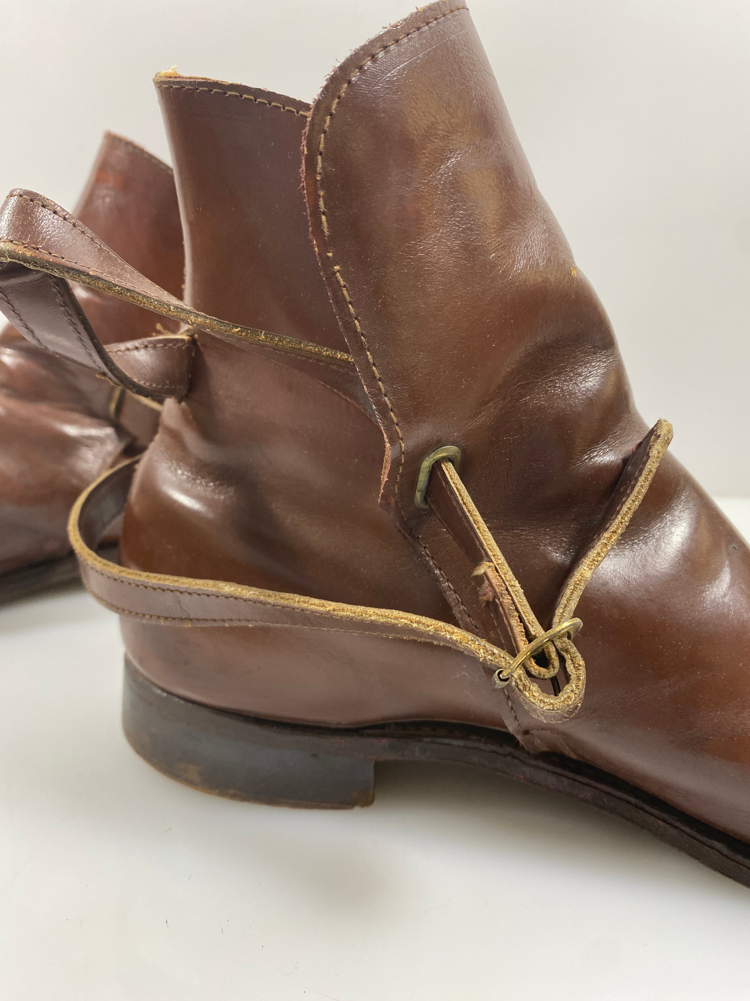 Vintage FRYE Men's 10 D Jodhpur Ankle Boots Leather Brown 1970's