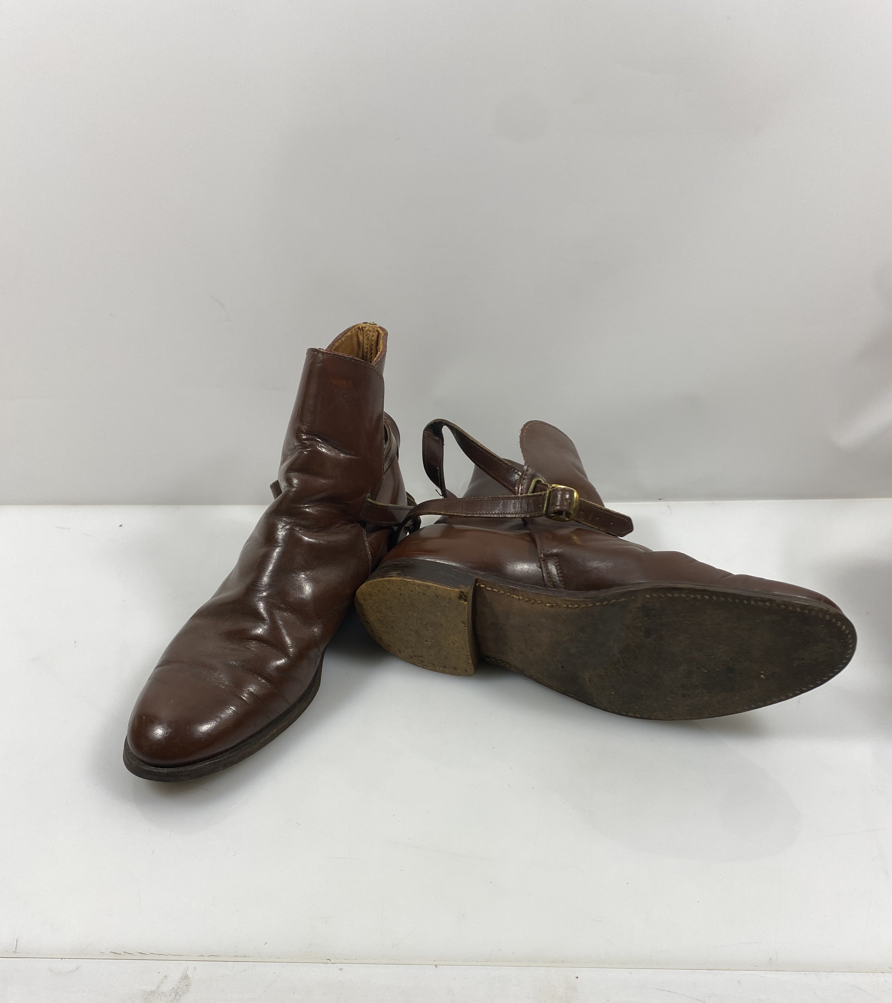 Vintage FRYE Men's 10 D Jodhpur Ankle Boots Leather Brown 1970's