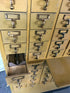 Vintage Gaylord Bros. 60-Drawer Library Card Catalog with Detroit Arsenal Badges