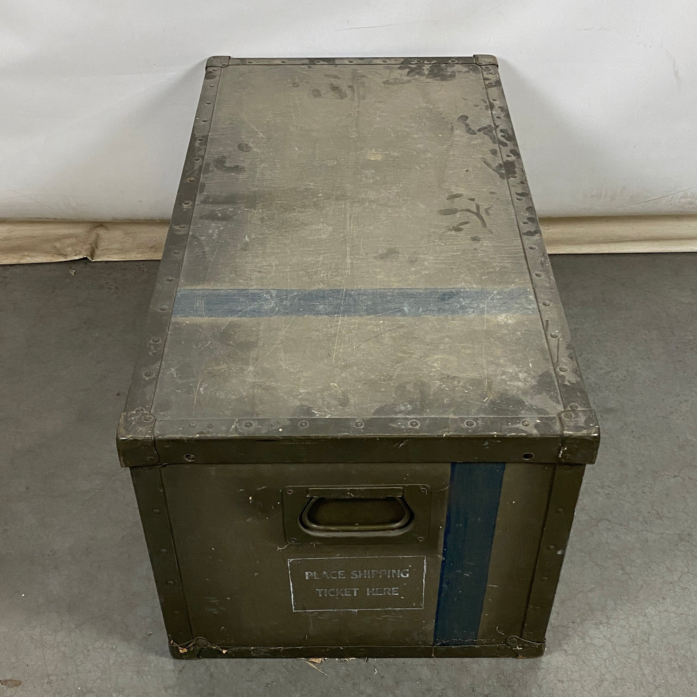 Vintage Green Travel Trunk Brass Hardware #2
