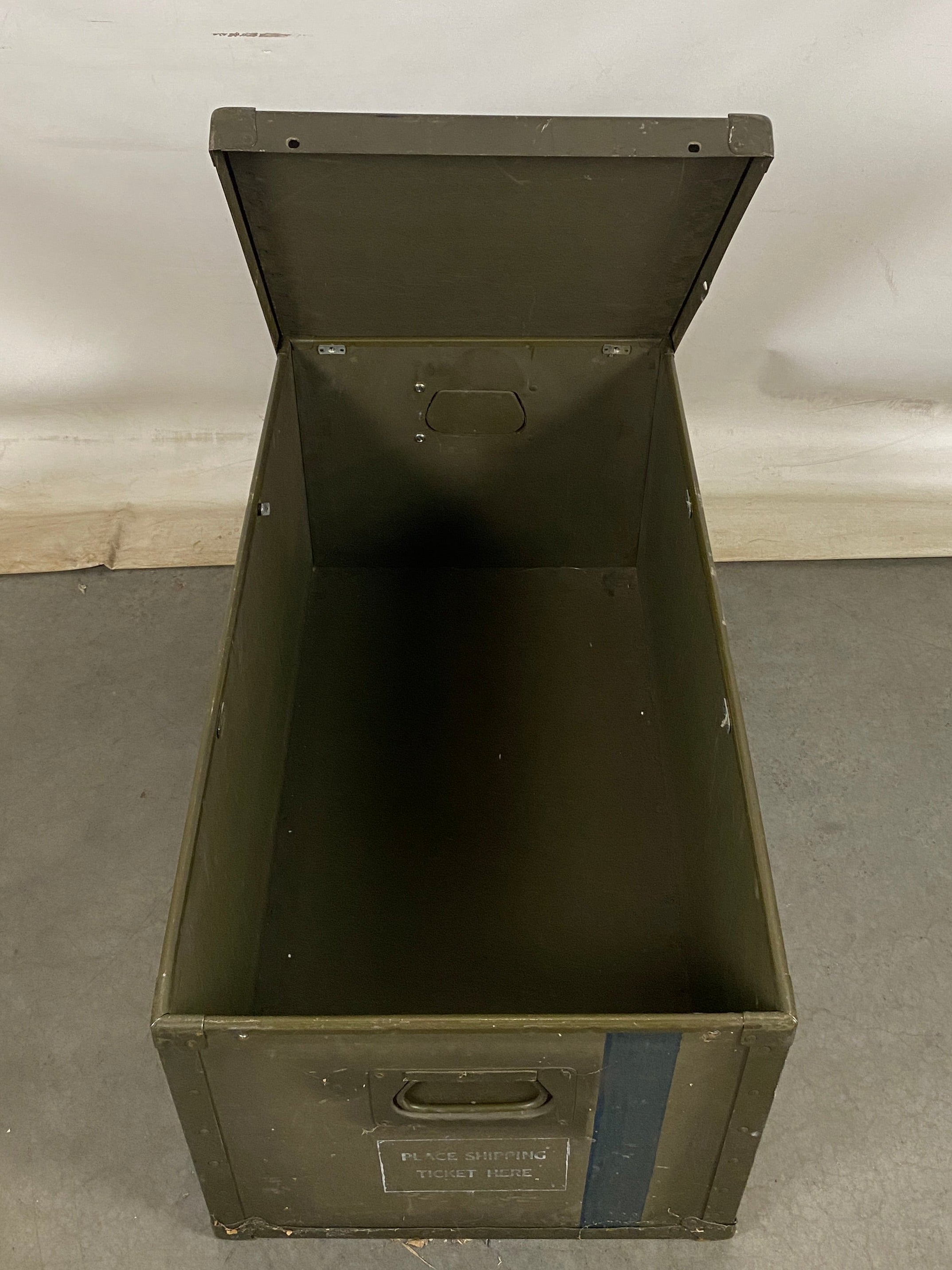 Vintage Green Travel Trunk Brass Hardware #2