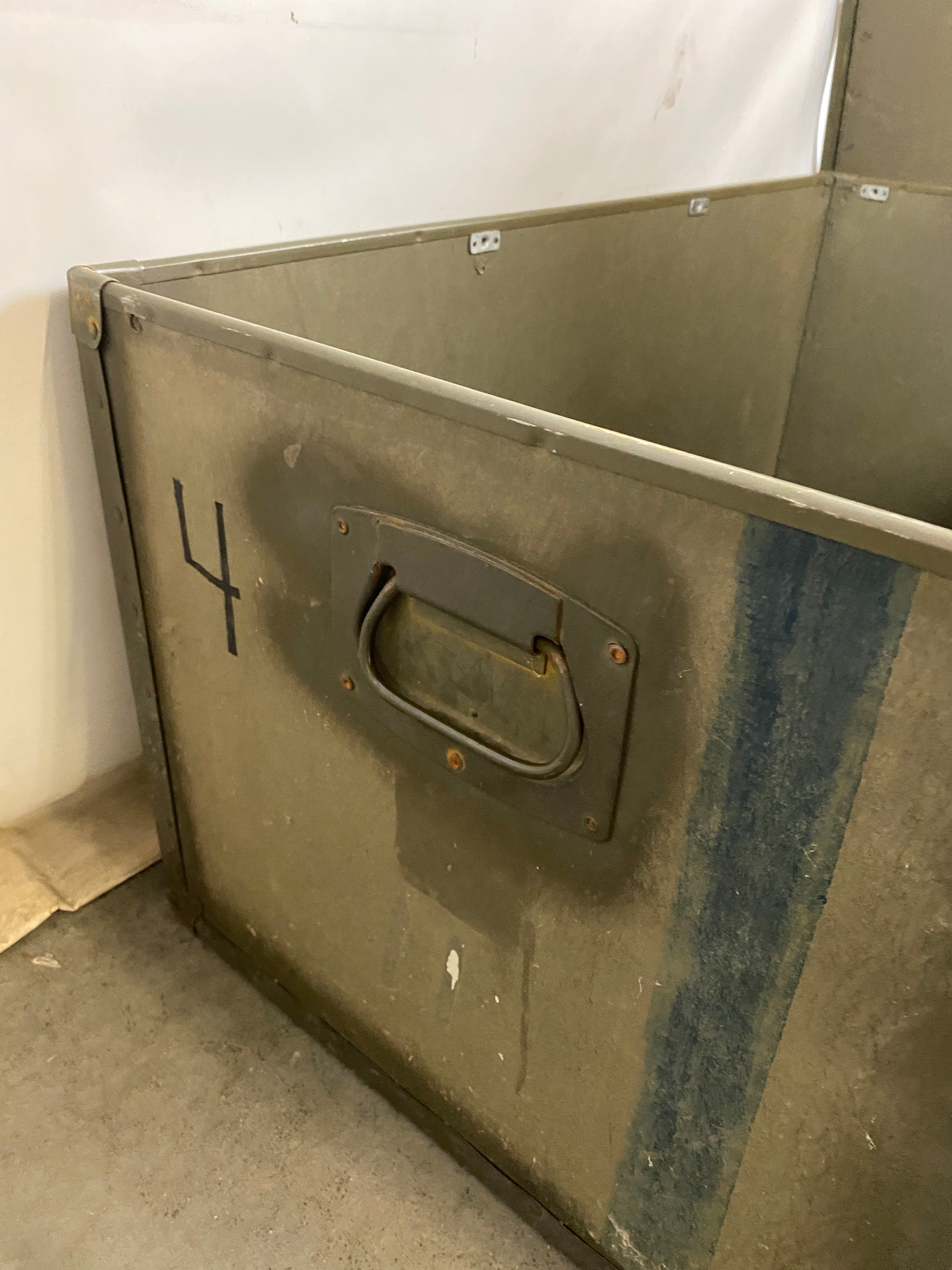 Vintage Green Travel Trunk Brass Hardware