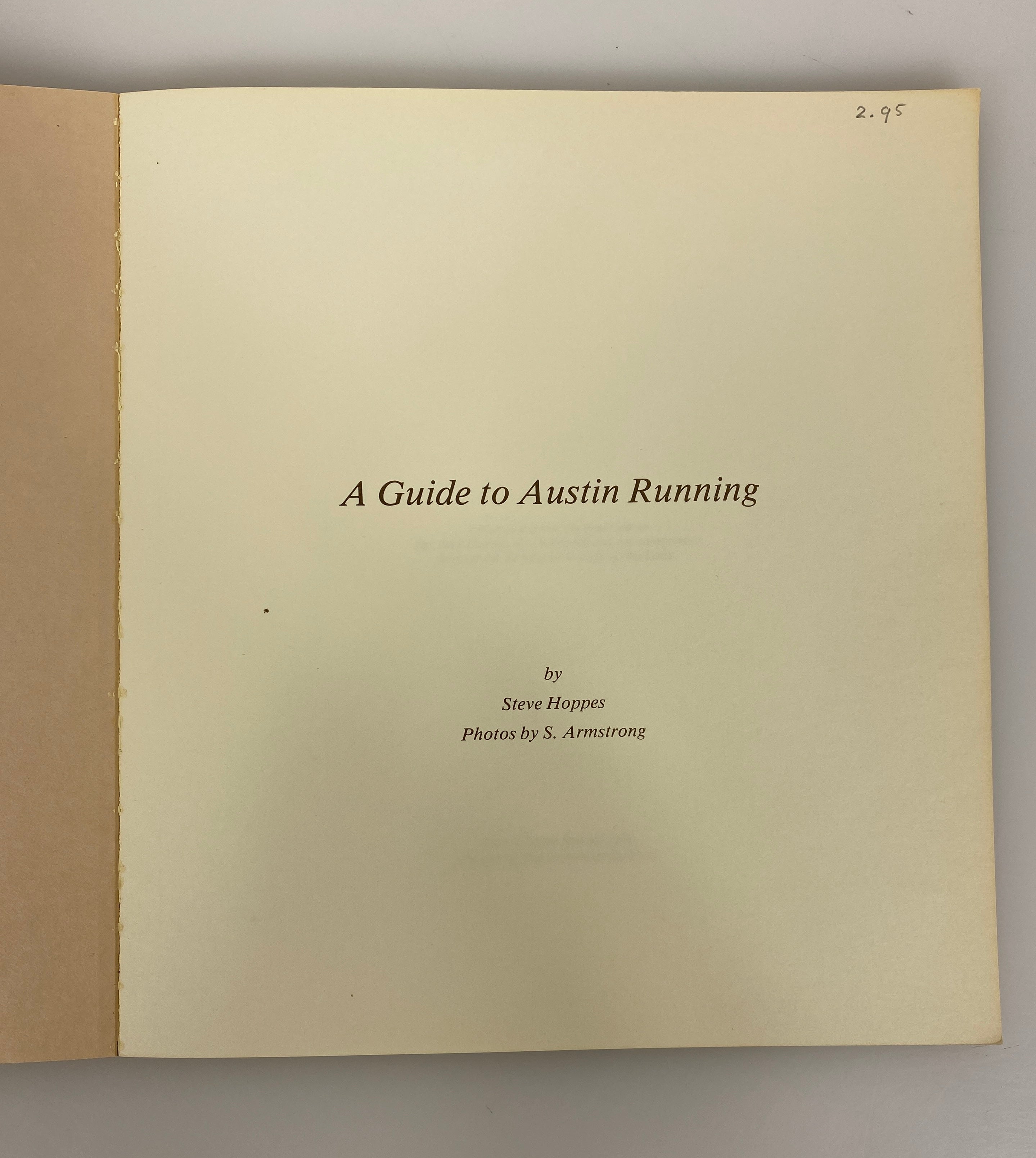 Vintage Guide to Austin (Texas) Running by Steve Hoppes 1976 Rare SC