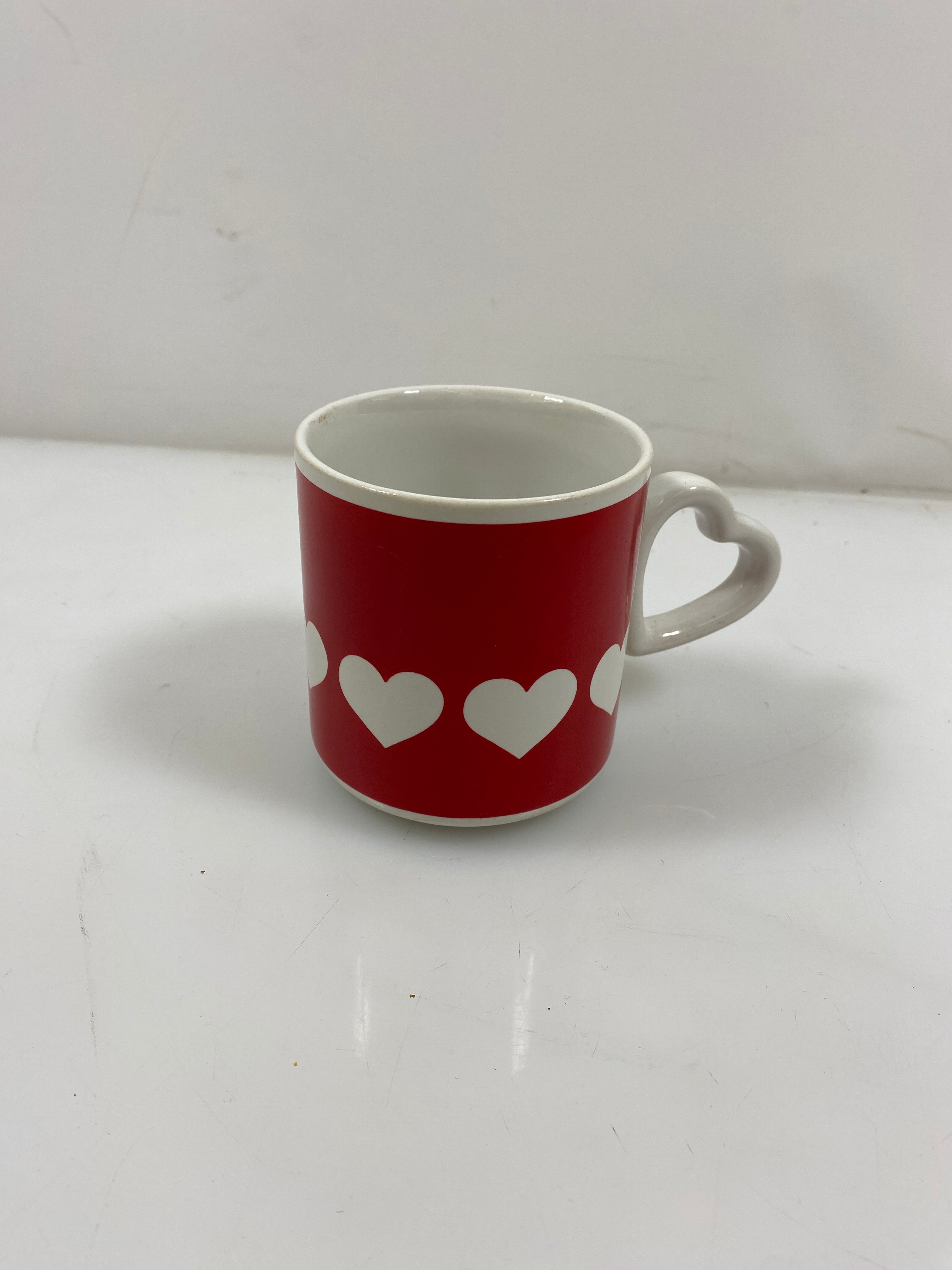 Vintage Heart Handle Coffee Mug