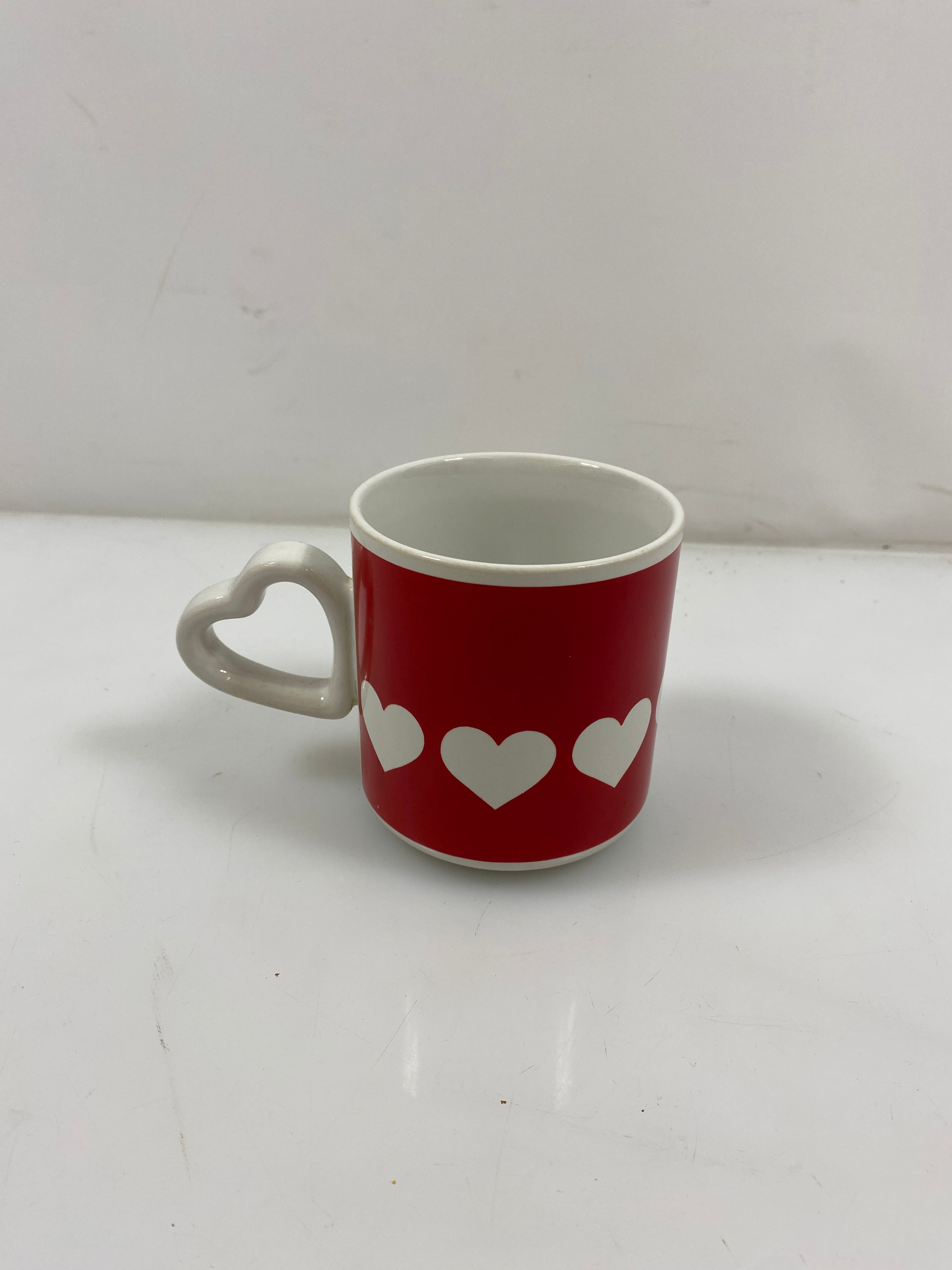 Vintage Heart Handle Coffee Mug