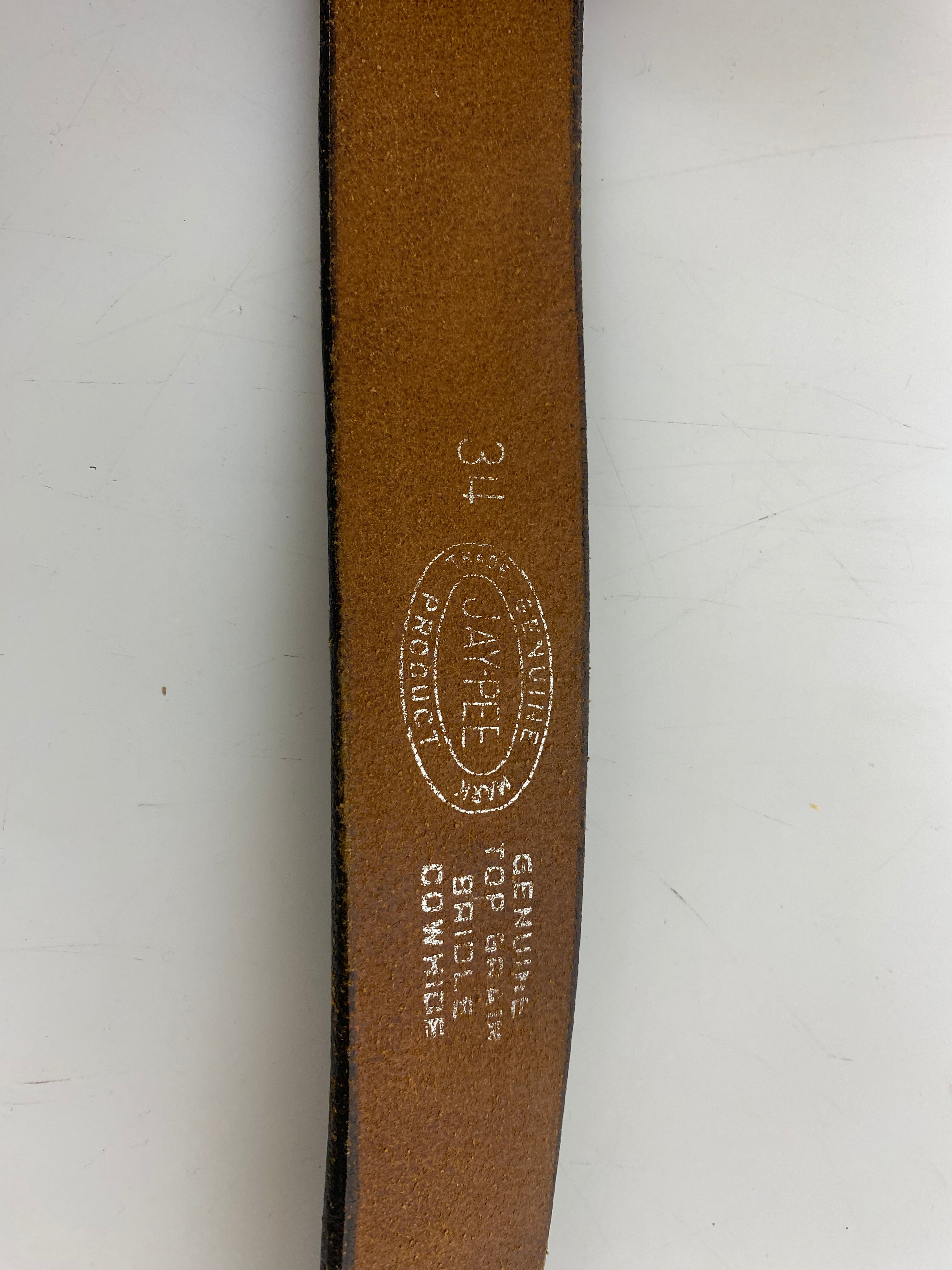 Vintage Jay Pee Black Leather Police Belt Men's Size 34