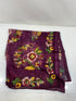 Vintage Late 1970s - Early 1980s Purple Floral Print Handkerchief