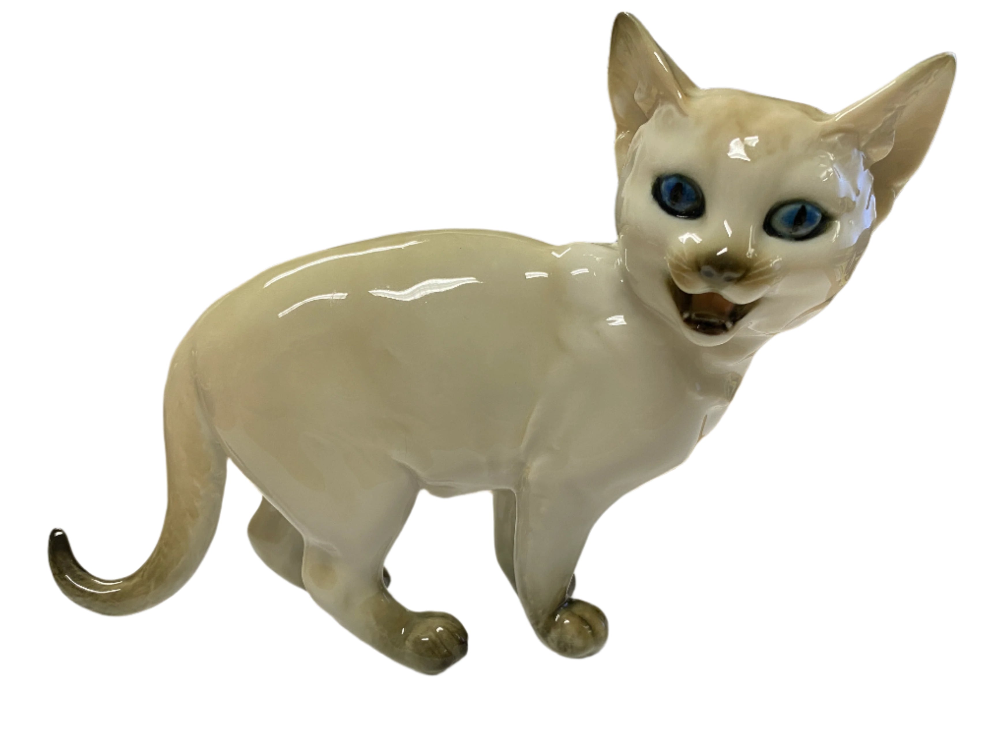 Vintage Lorenz Hutschenreuther Kunstabteilun Ceramic Cat Figurine