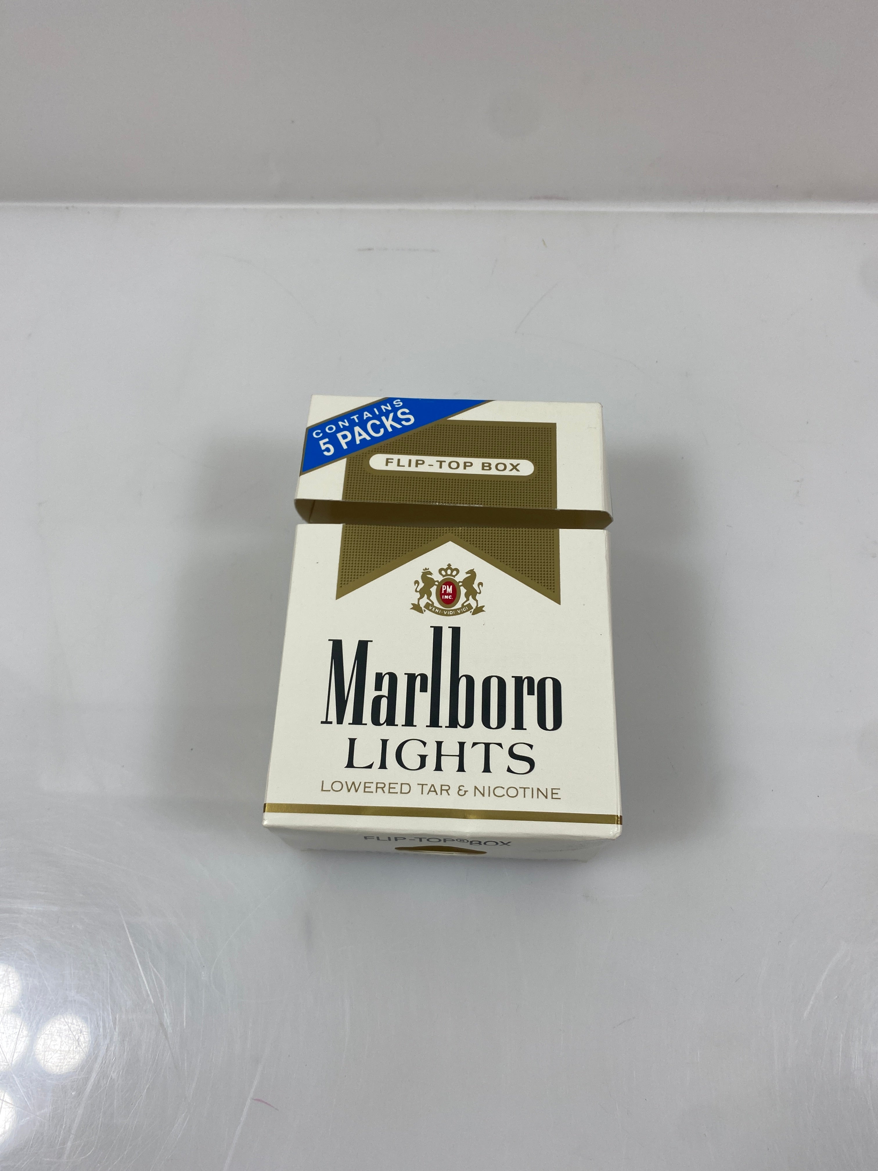 Vintage Marlboro Lights 5 pack Cigarette Flip Top Empty Box