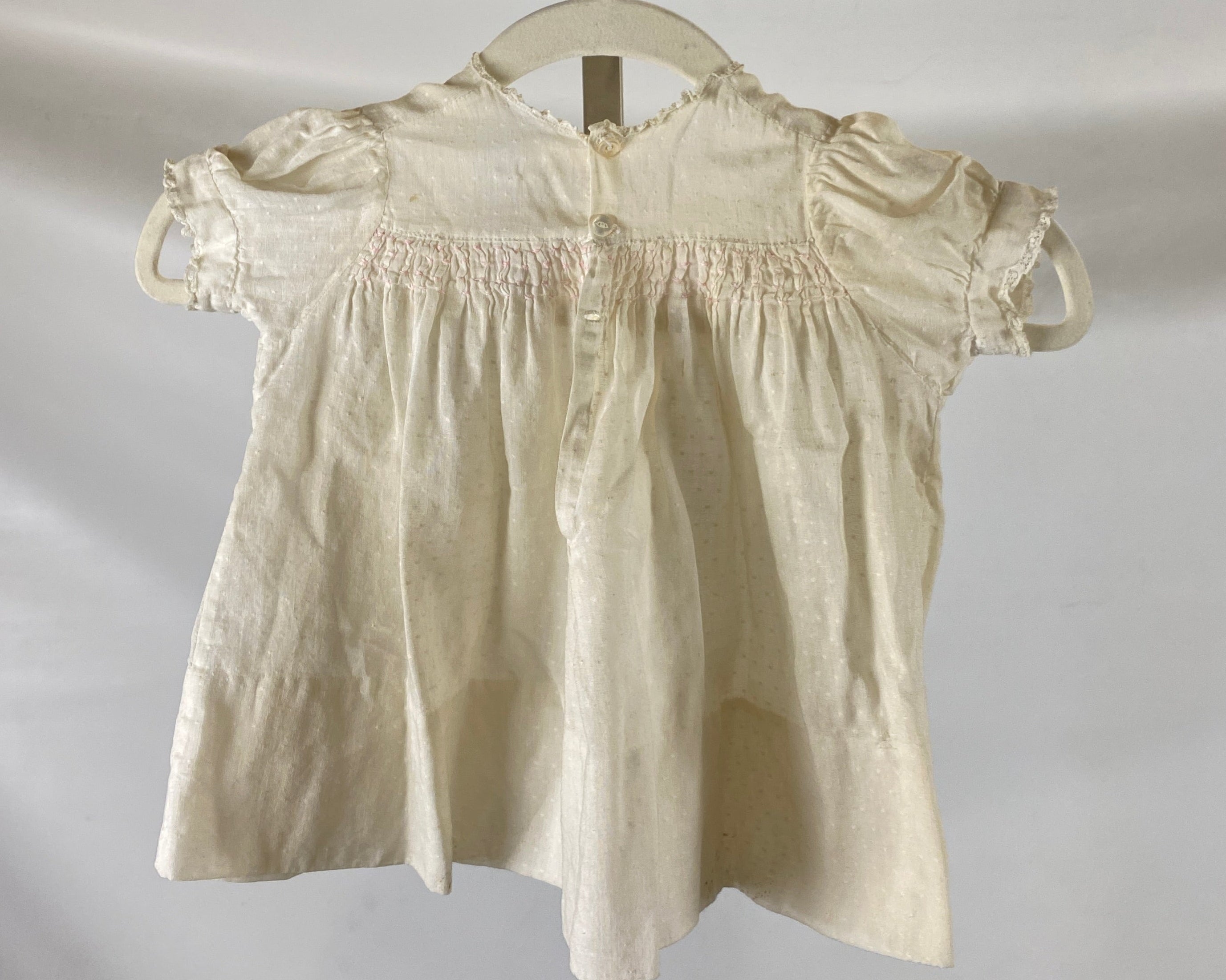 Vintage Mid-Century White Baby Dress